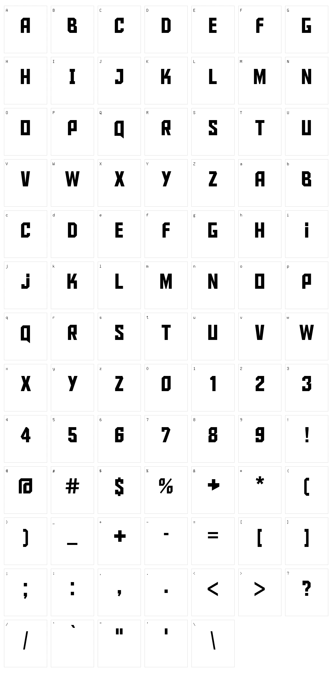 Aldo the Apache Character Set
