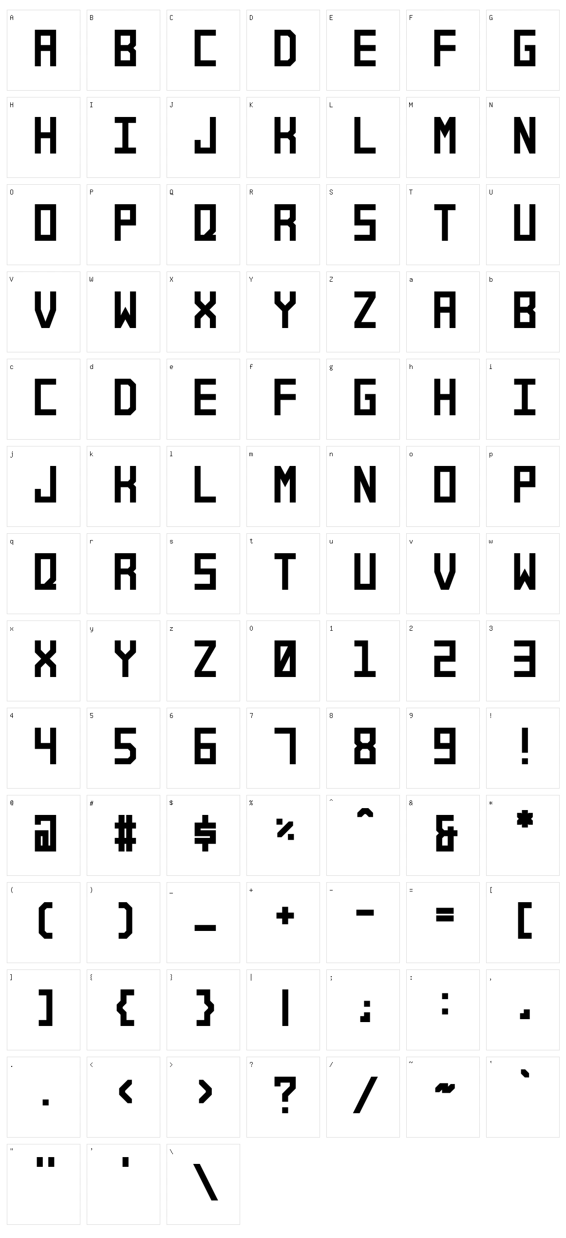 Alforim Character Set