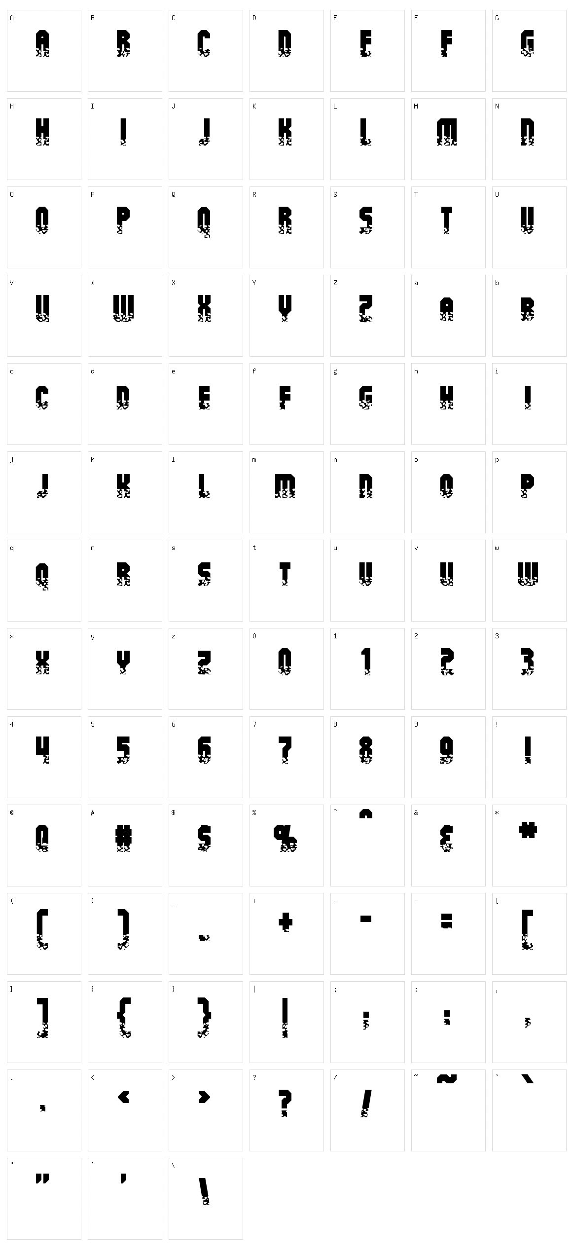 Alpha Mutation Character Set