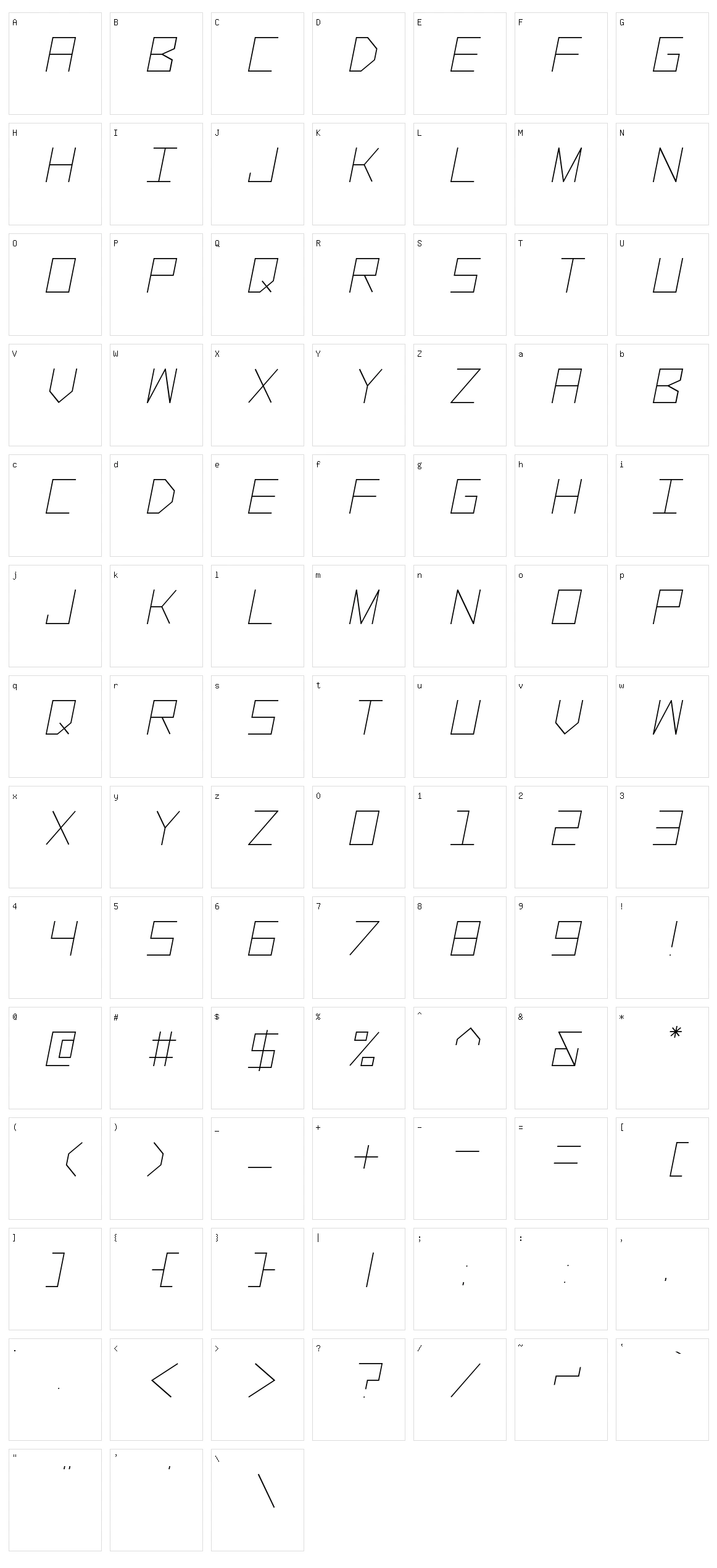 Alpha Prota Character Set