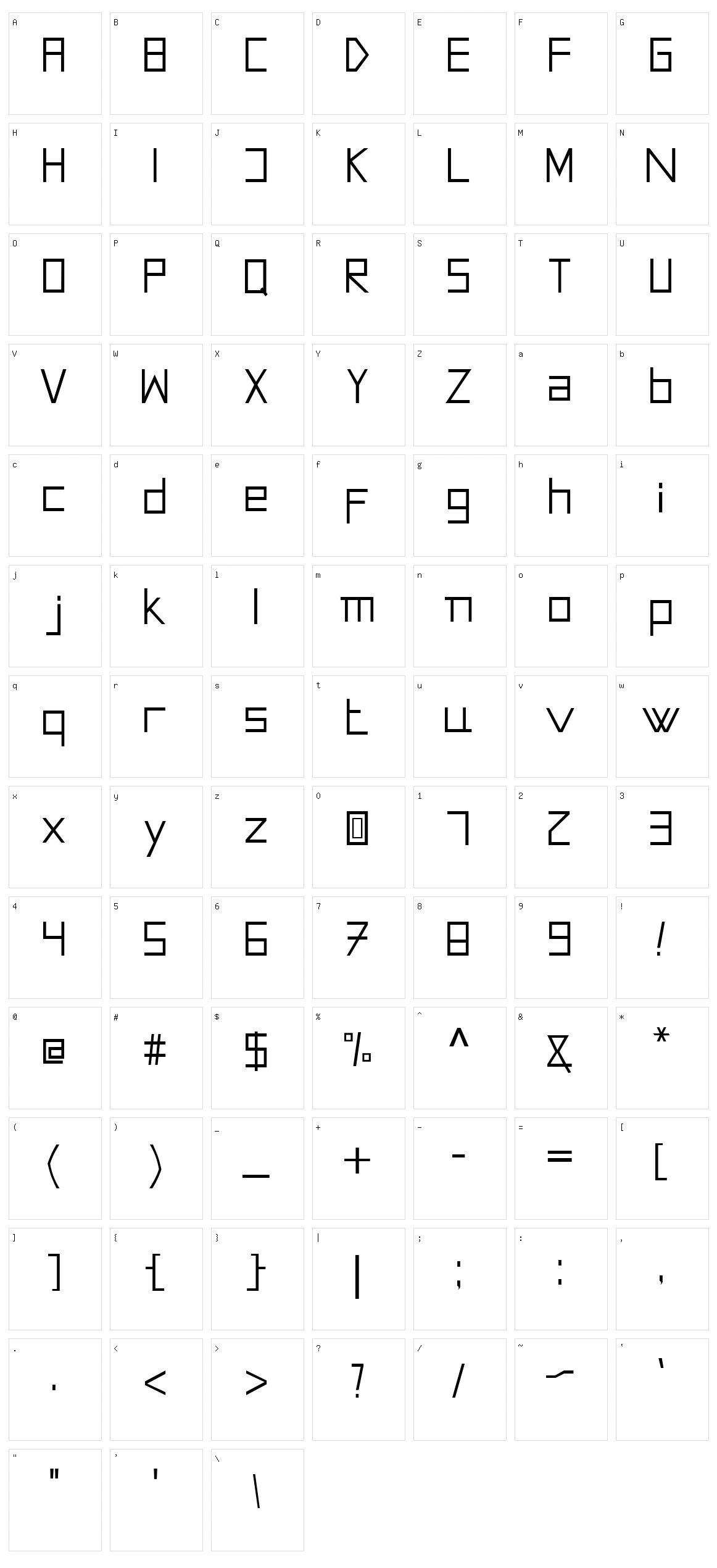 AM Oceanus Character Set