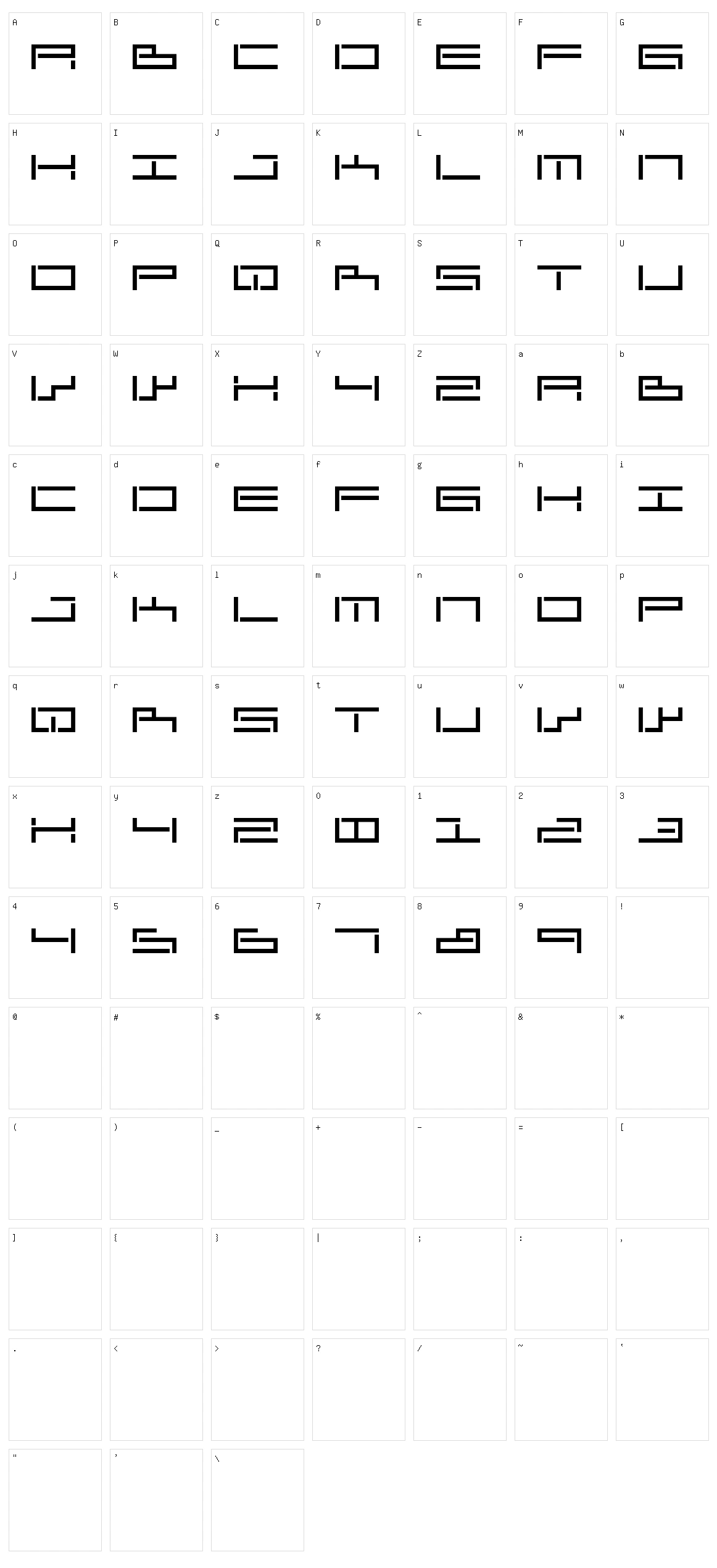 AnaScript Character Set