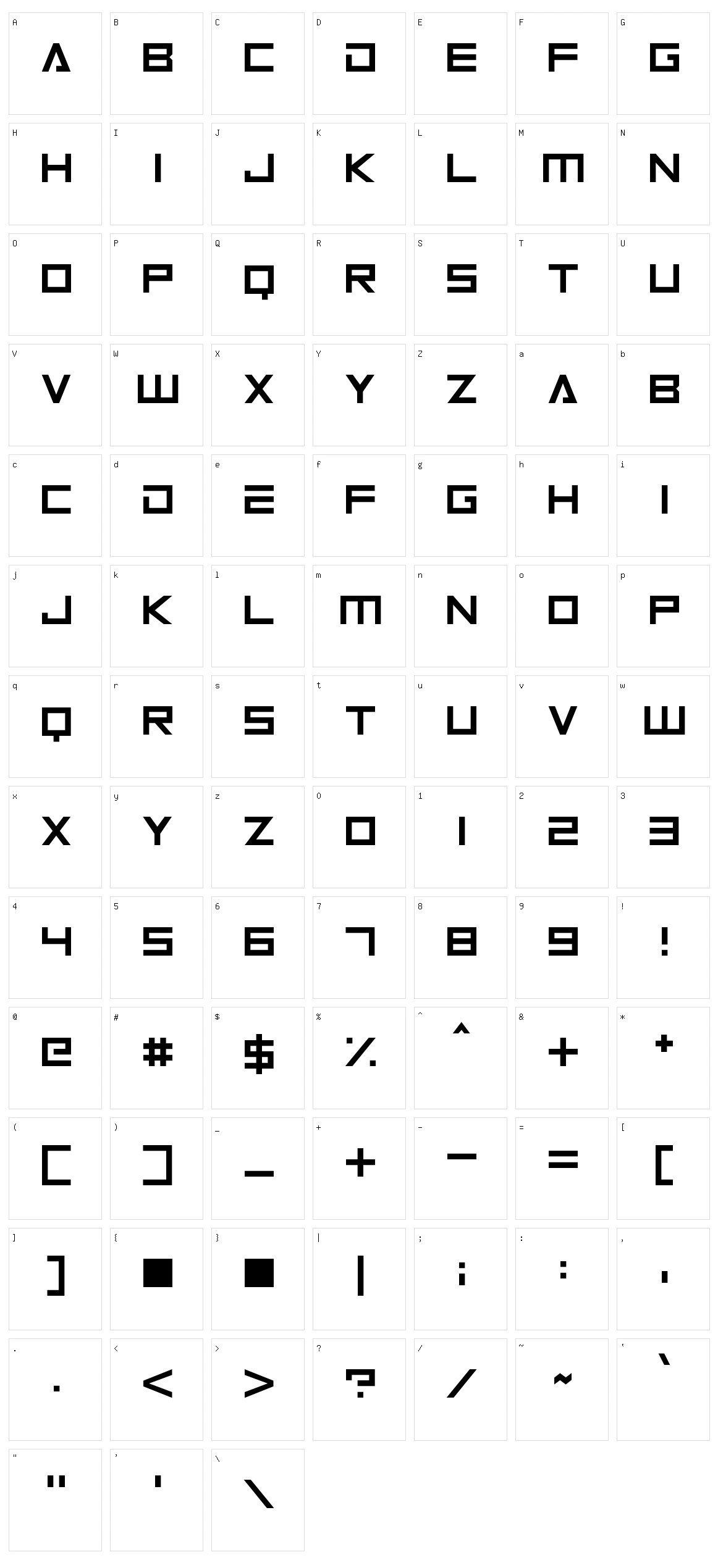 Android 101 Character Set