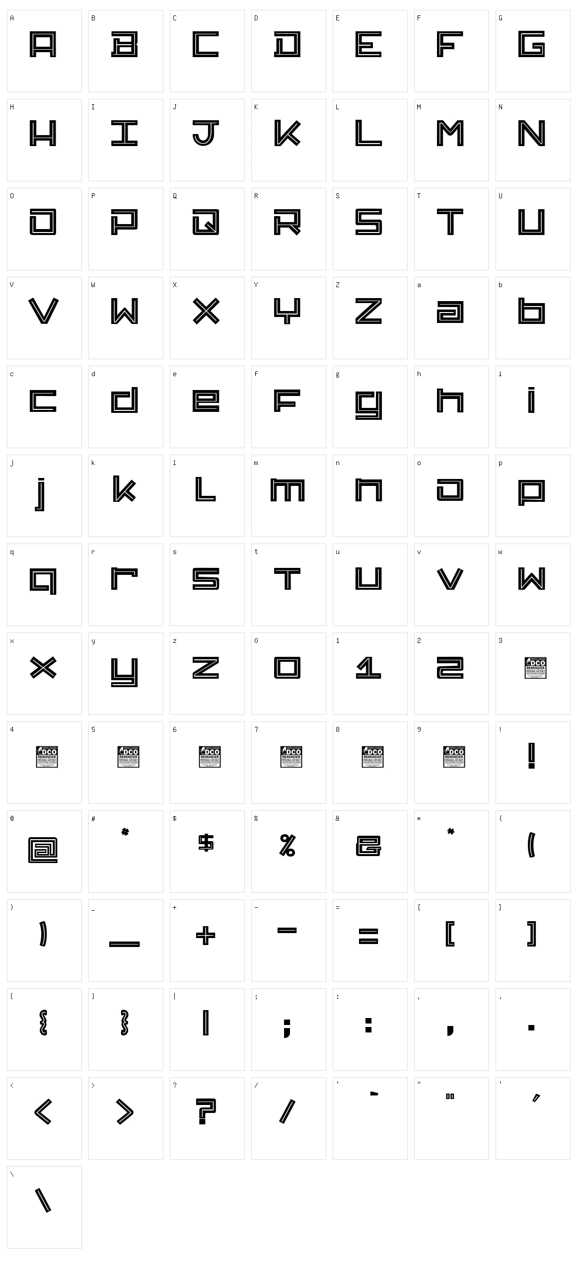 Andromelia Character Set