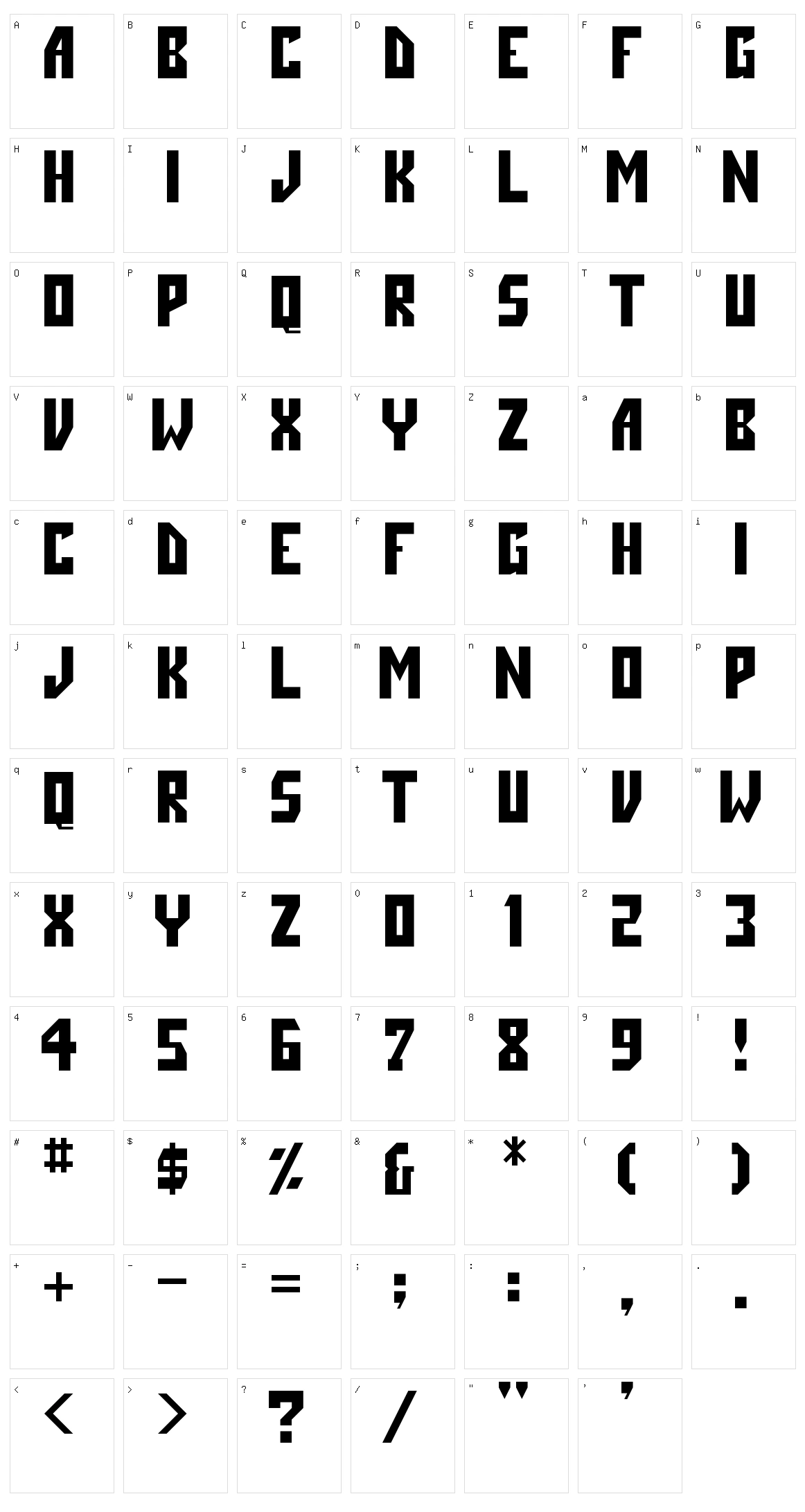 Angle Character Set
