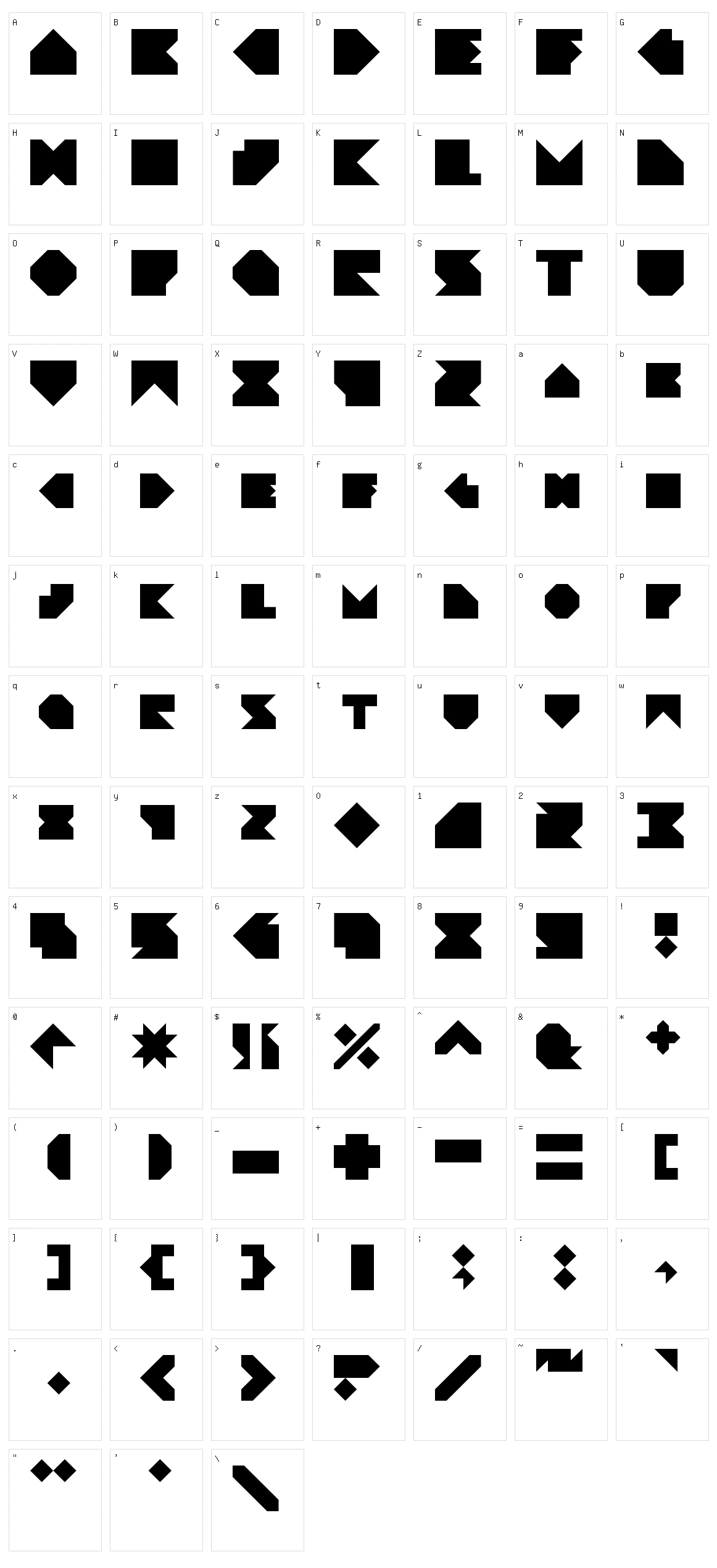 Angleblock Character Set
