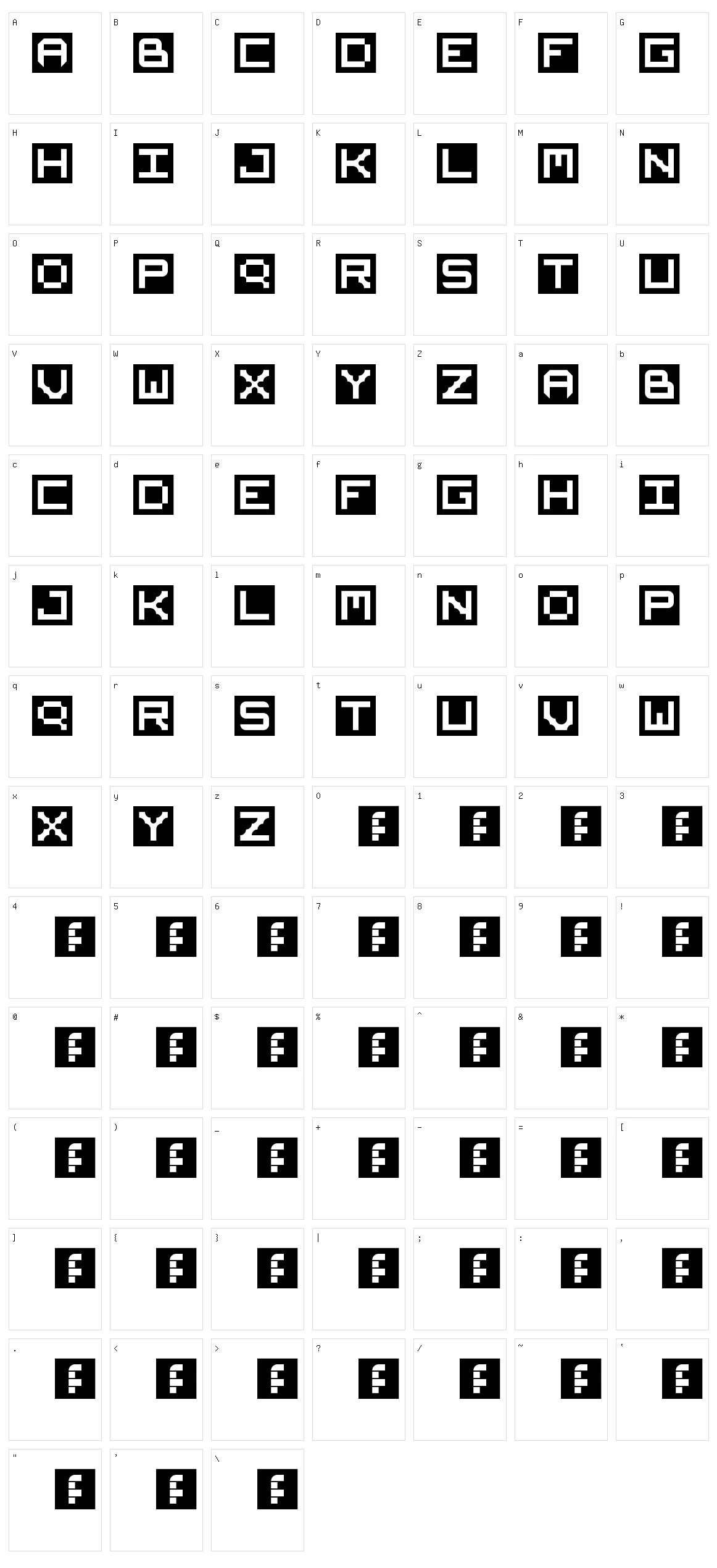 Areo Character Set