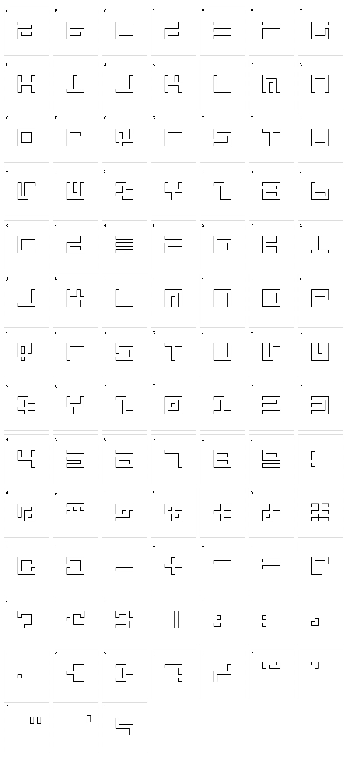 Atari 1 Character Set