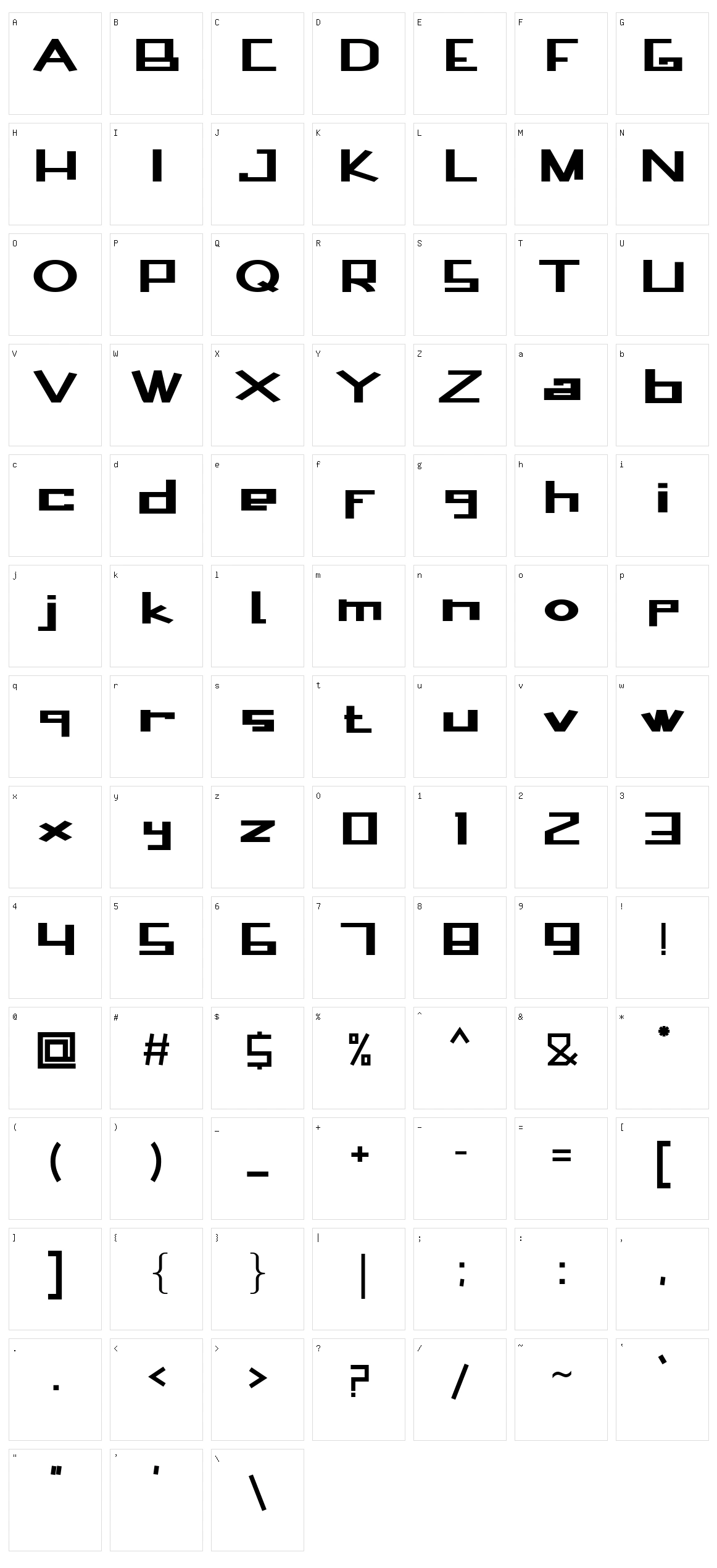 Bagfresh Character Set