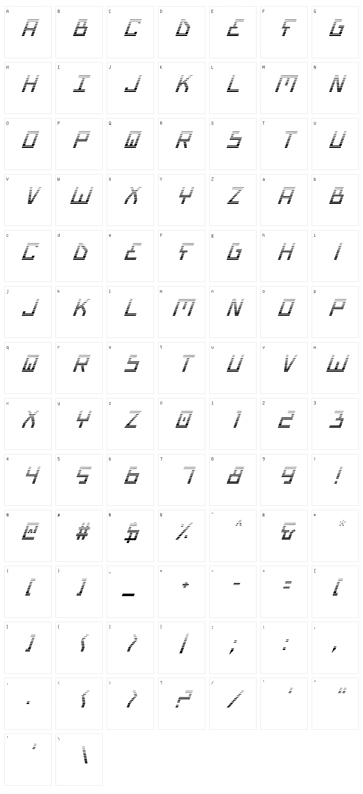 Bionic Type Character Set