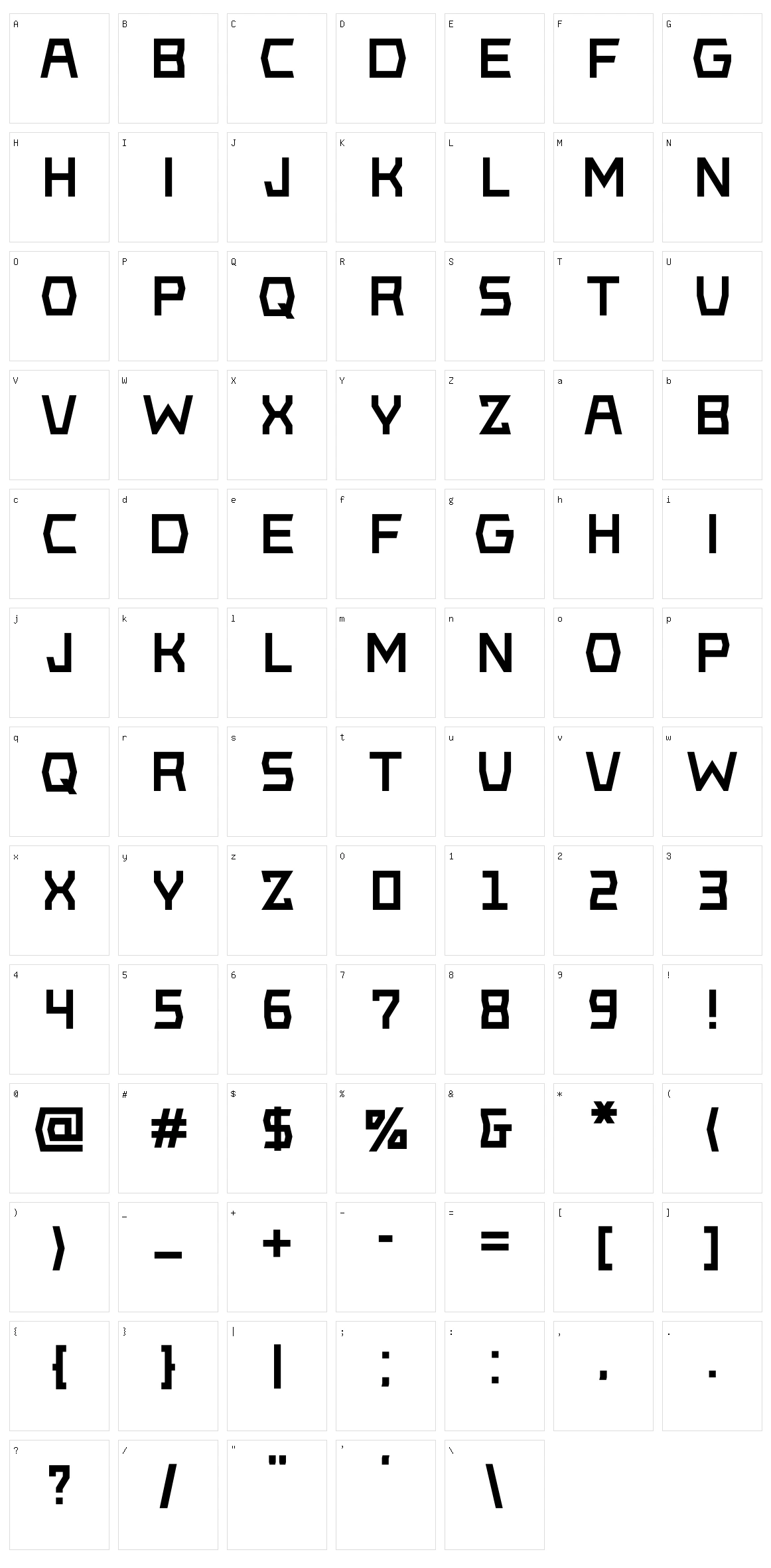 Black Acute Character Set
