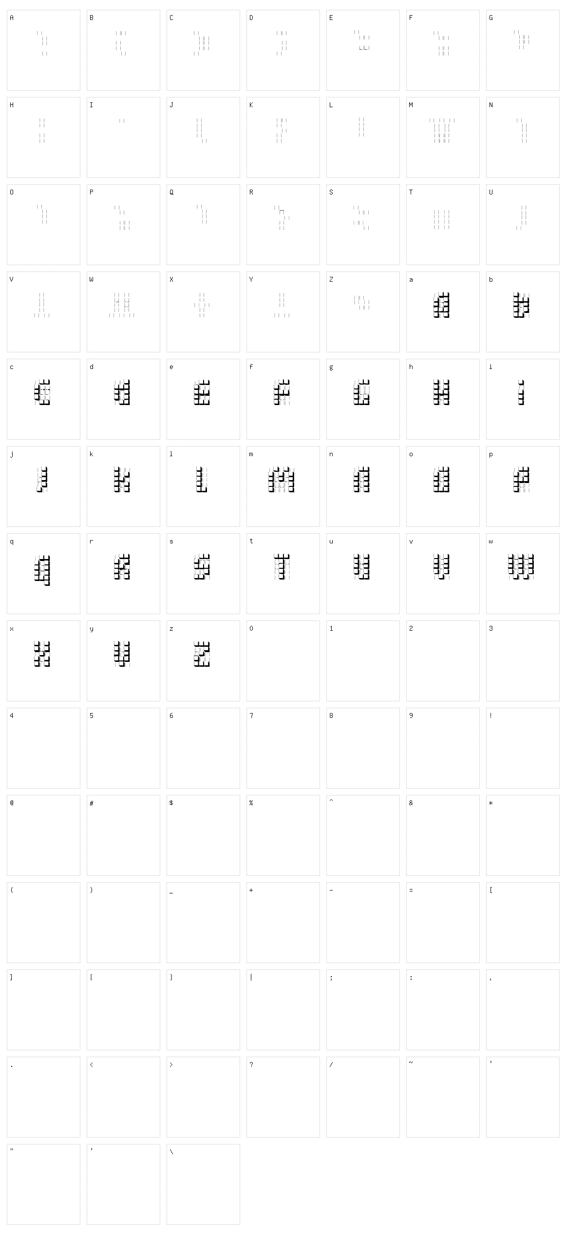 Bleuck Character Set