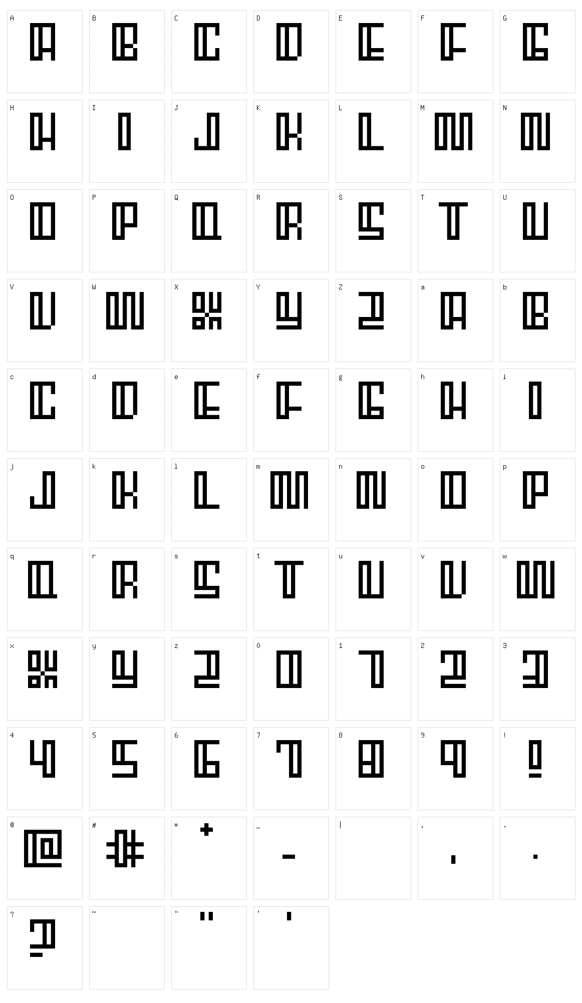 Bloac Character Set