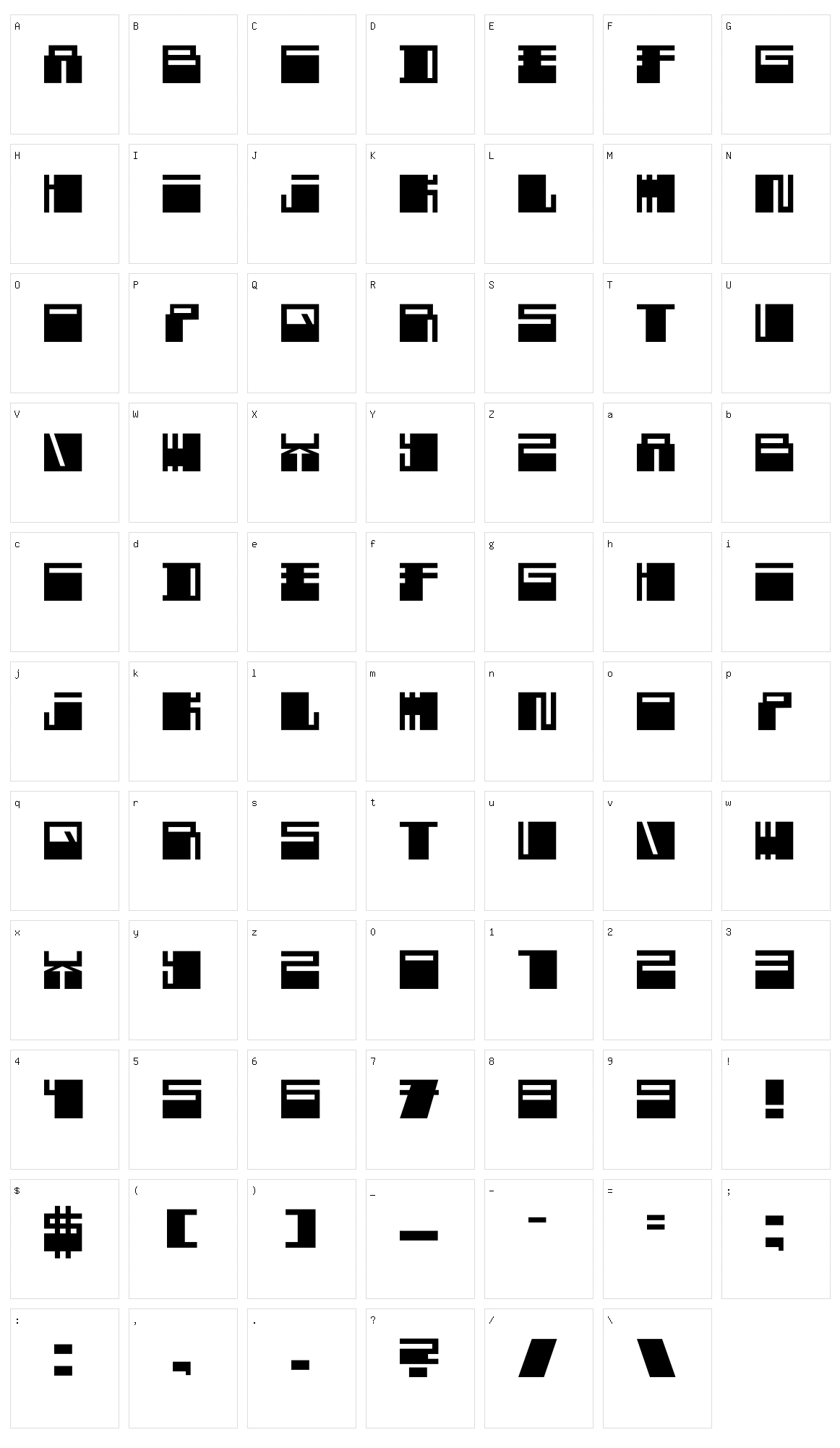 Block Addicted Character Set
