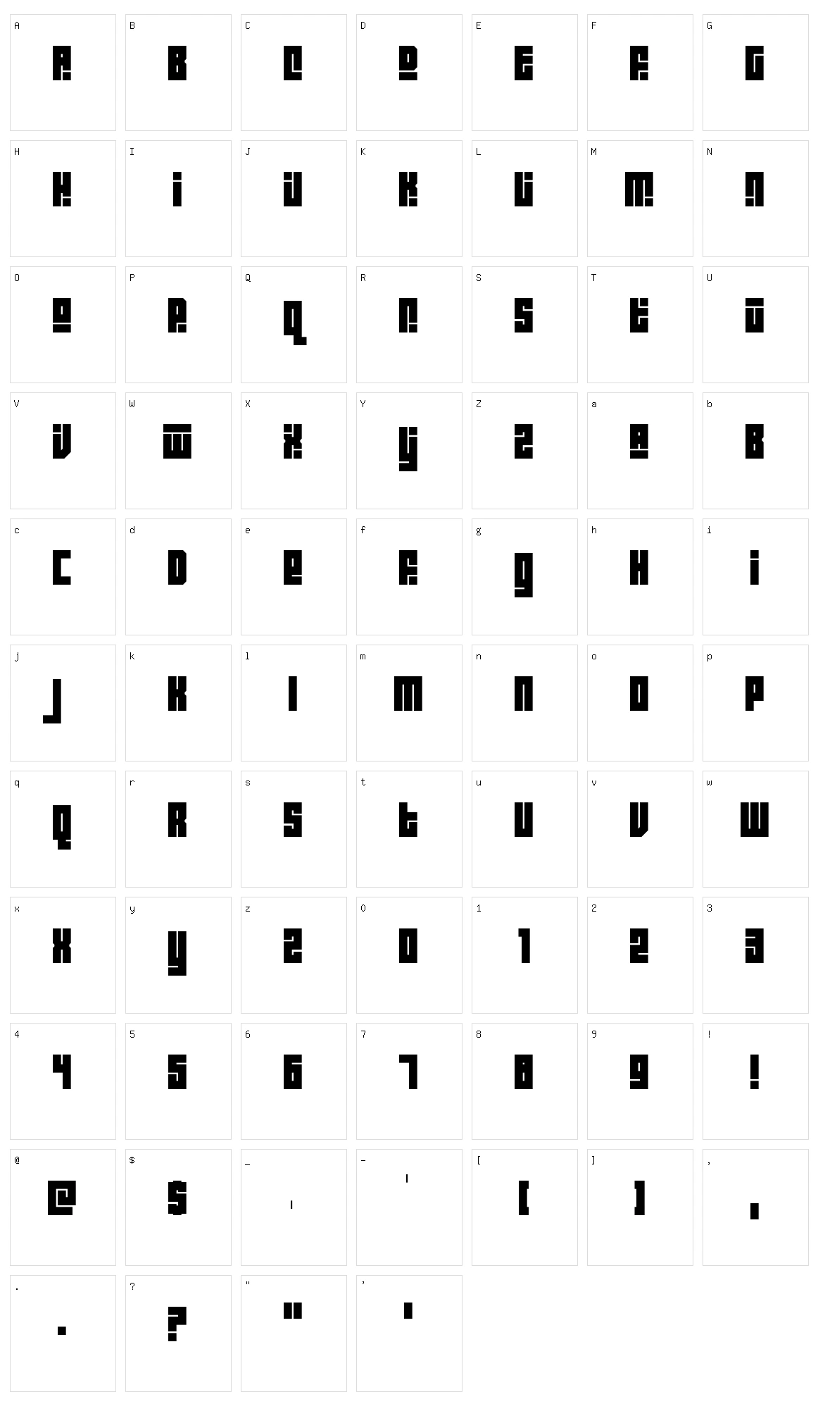 Block Out Character Set