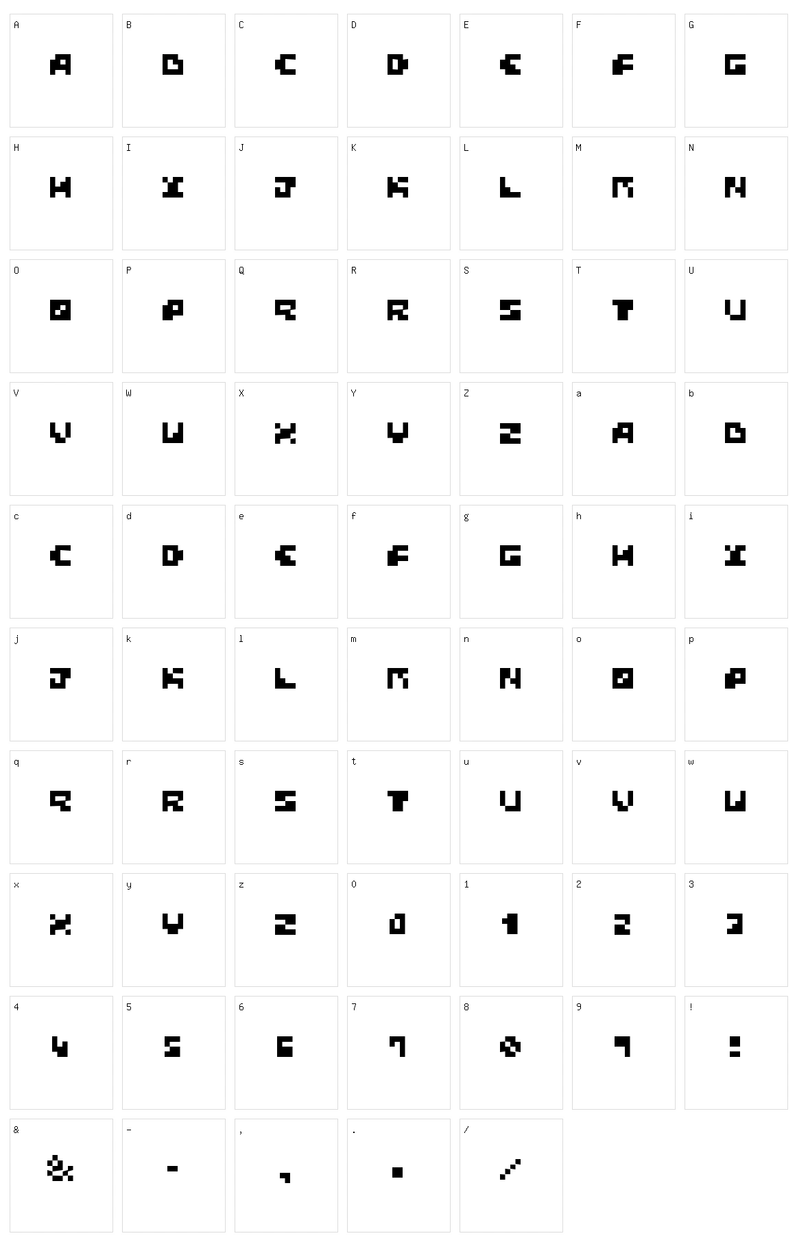 Block Talk Character Set