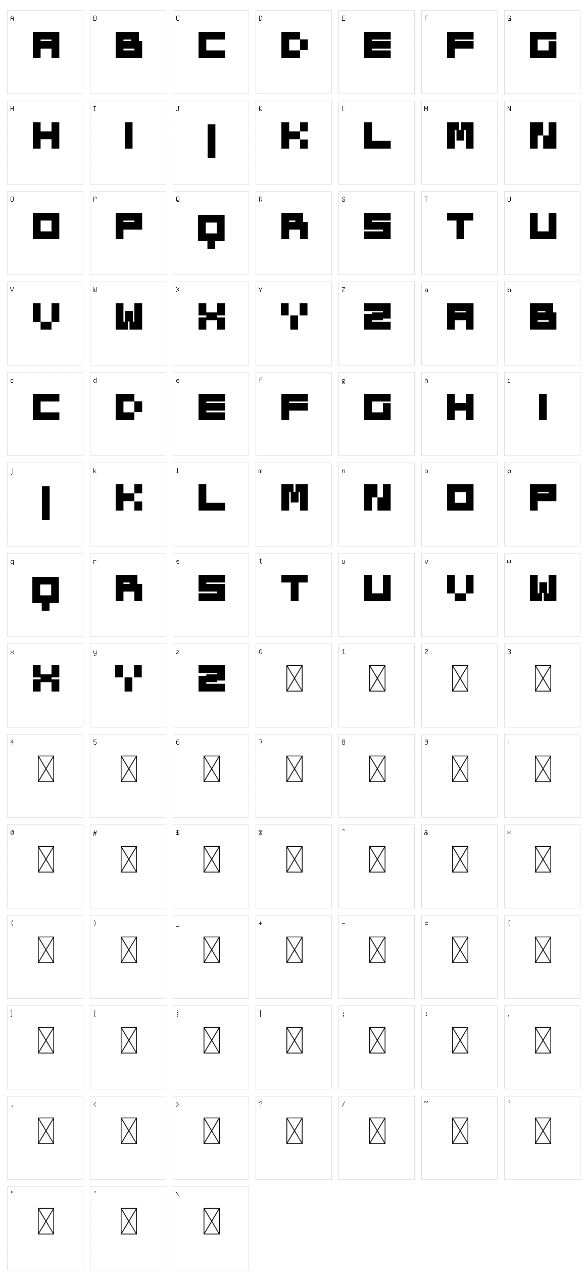 Block-Rock Character Set