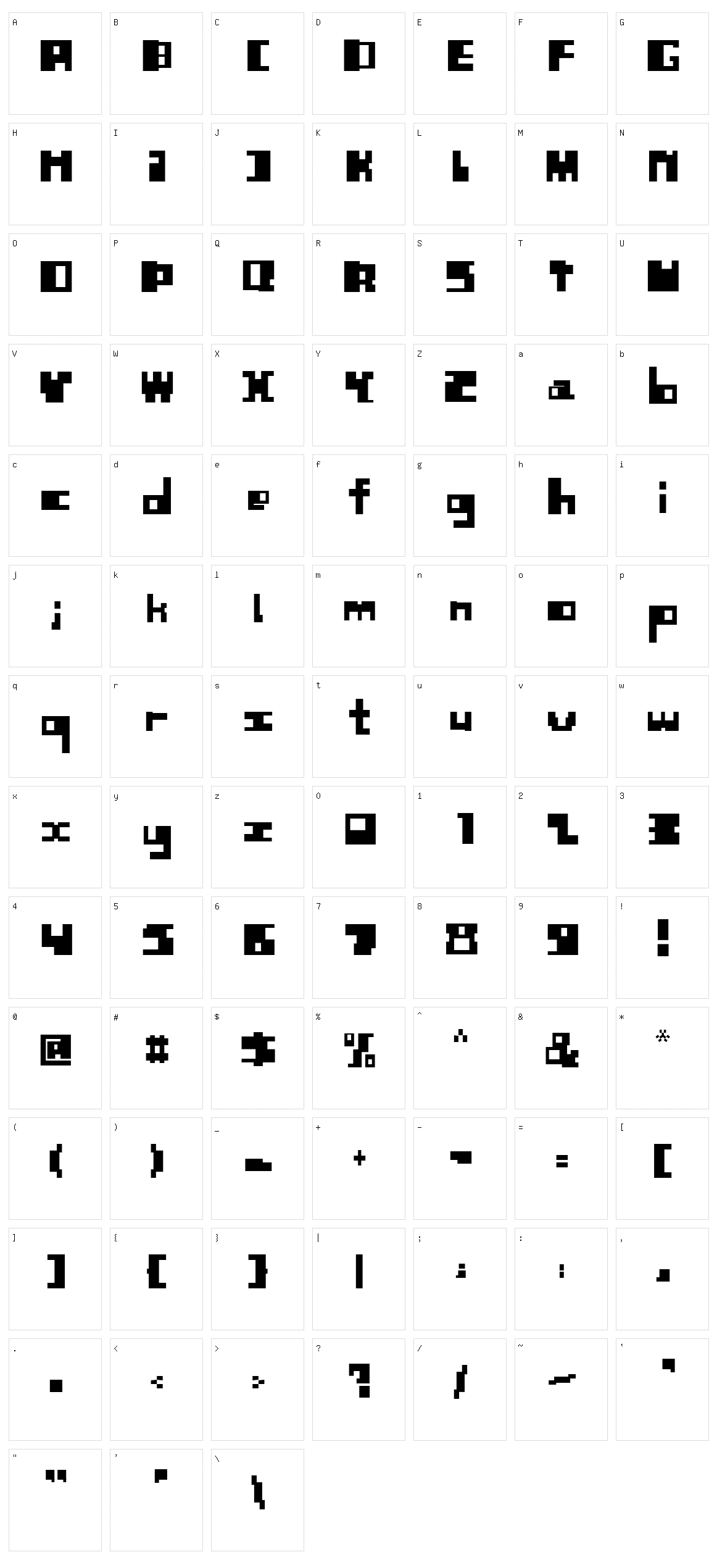 Blocked Out Character Set