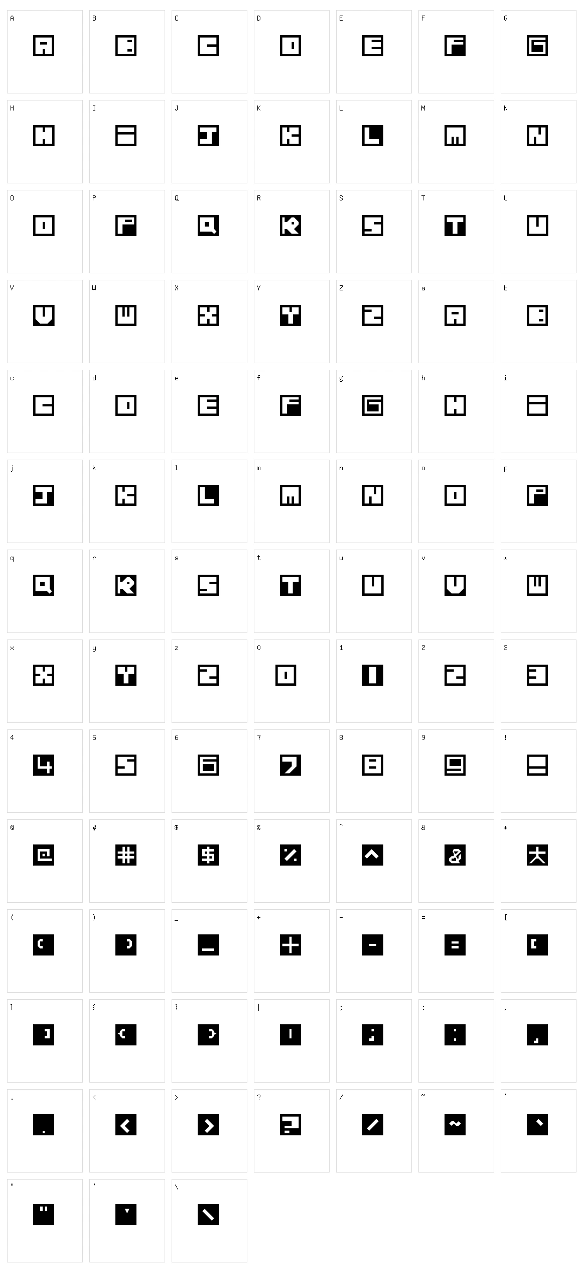 Blocks Character Set