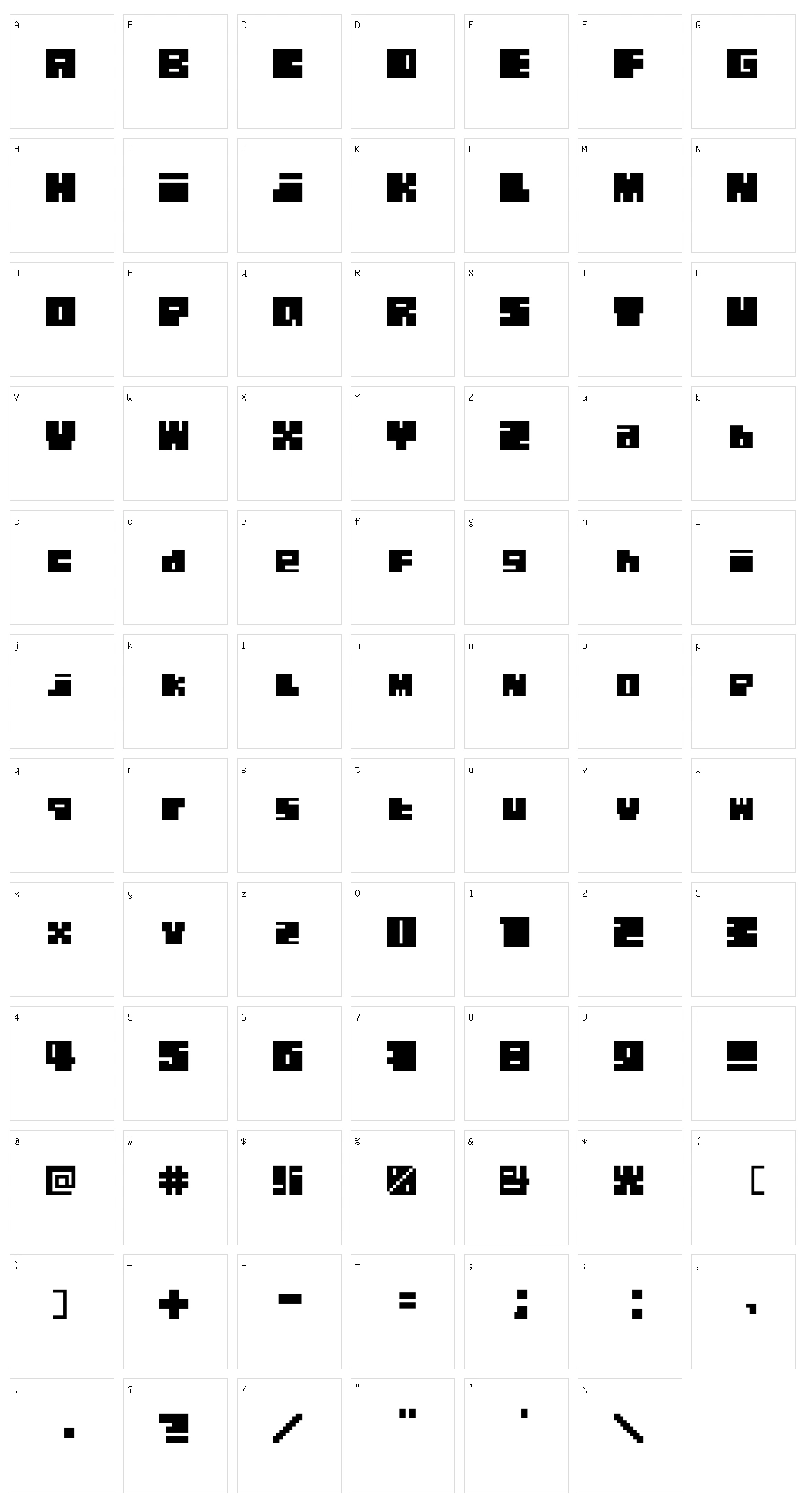 Blocks Character Set