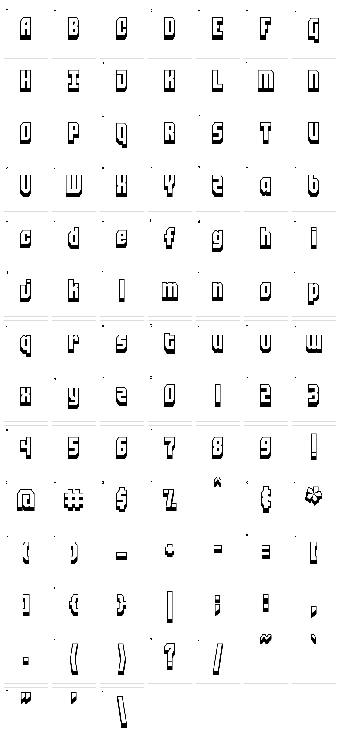 Blockt Character Set