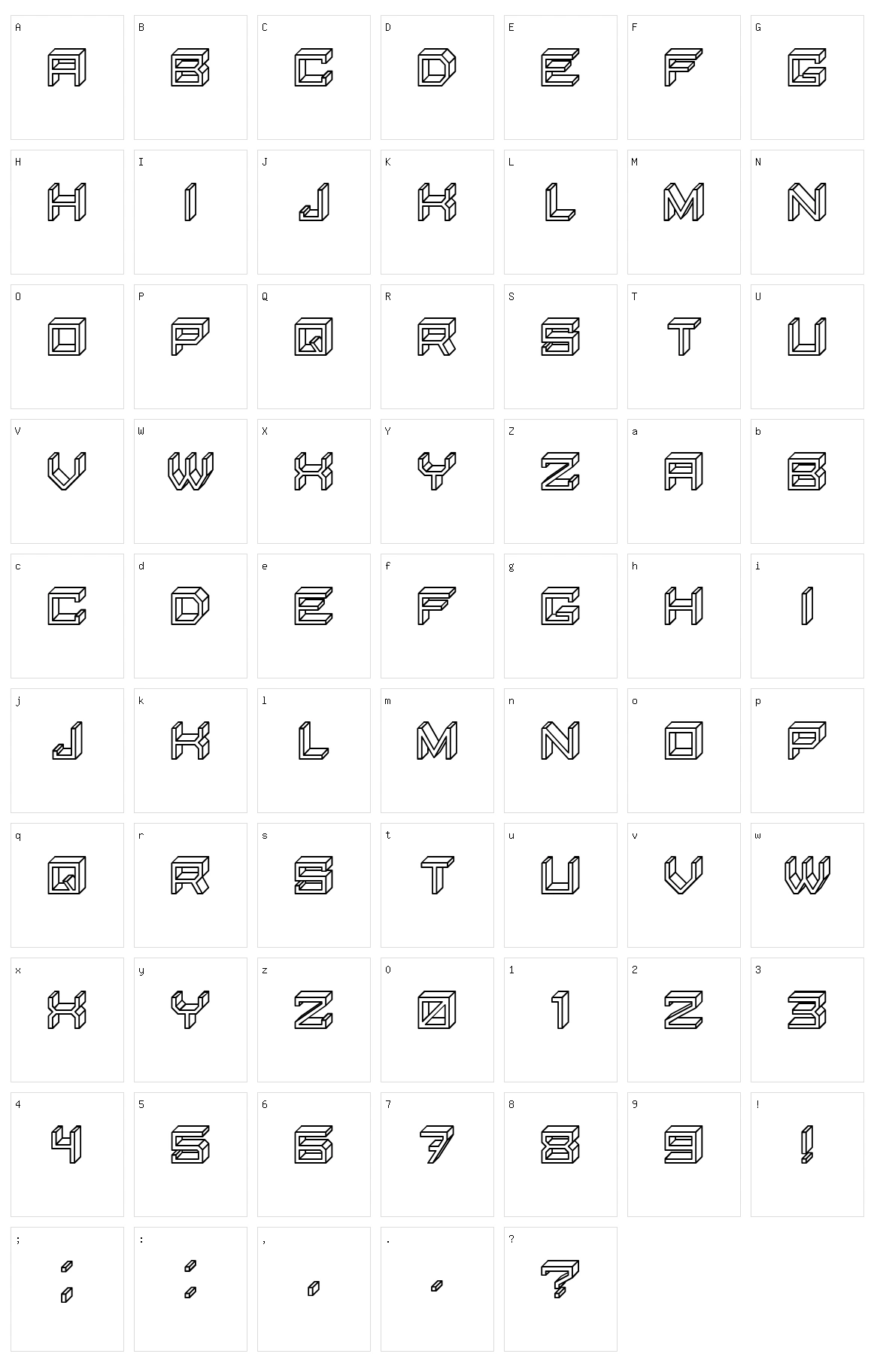 Blocky Letters Character Set