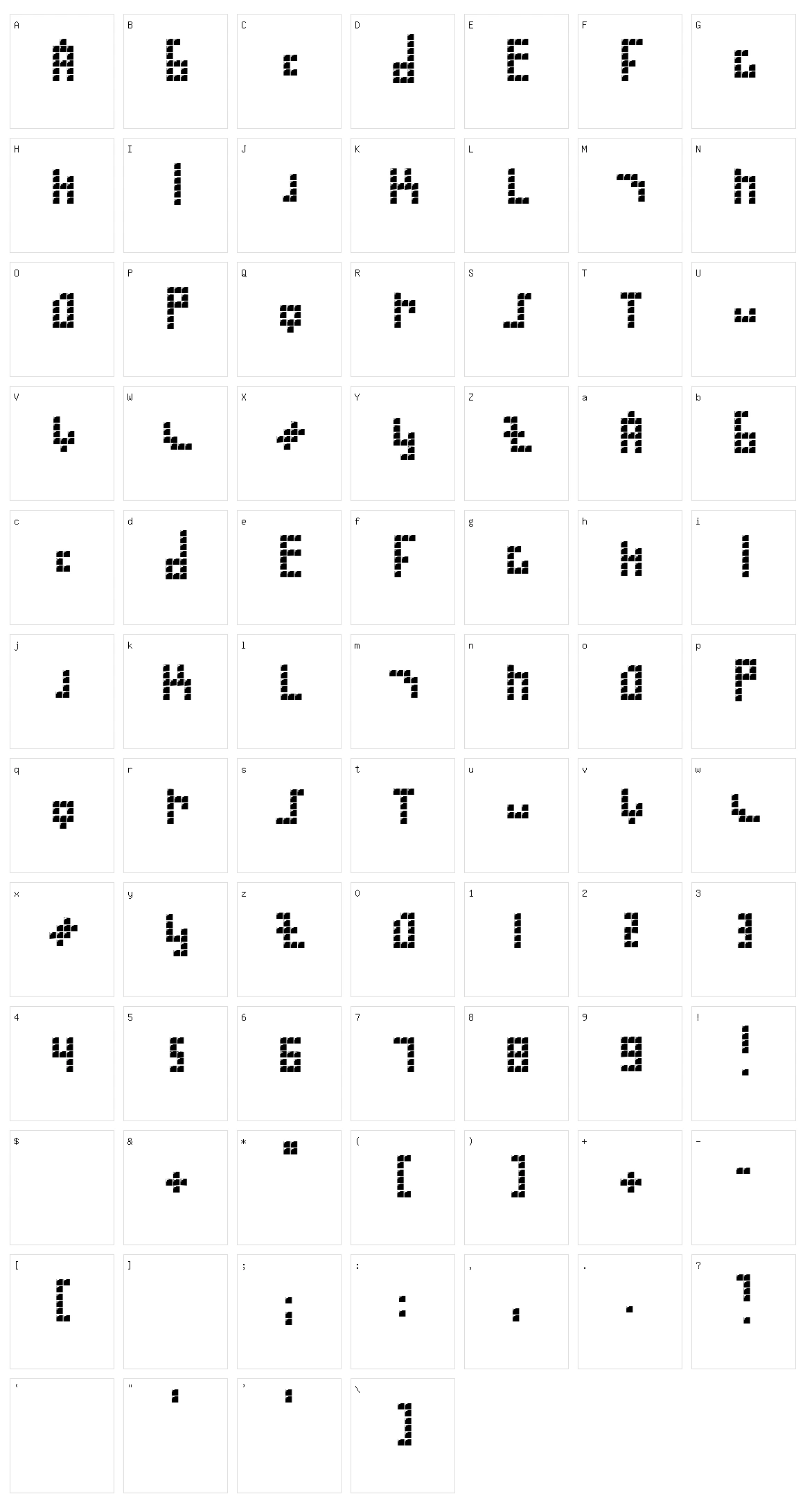 Blokus Character Set