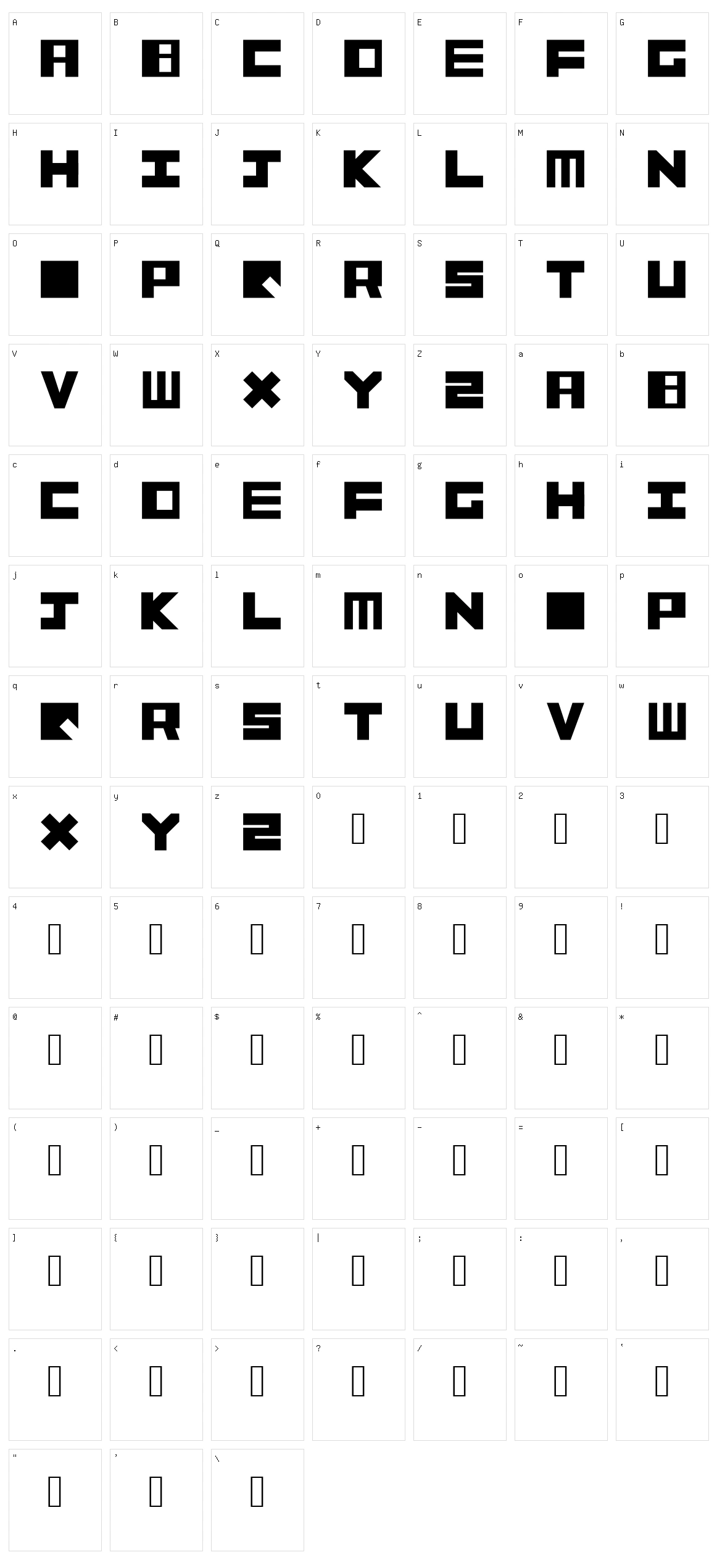Bloque Character Set