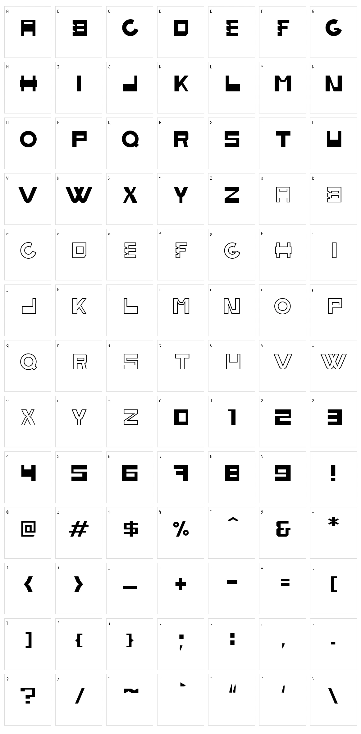 BoBardi Character Set