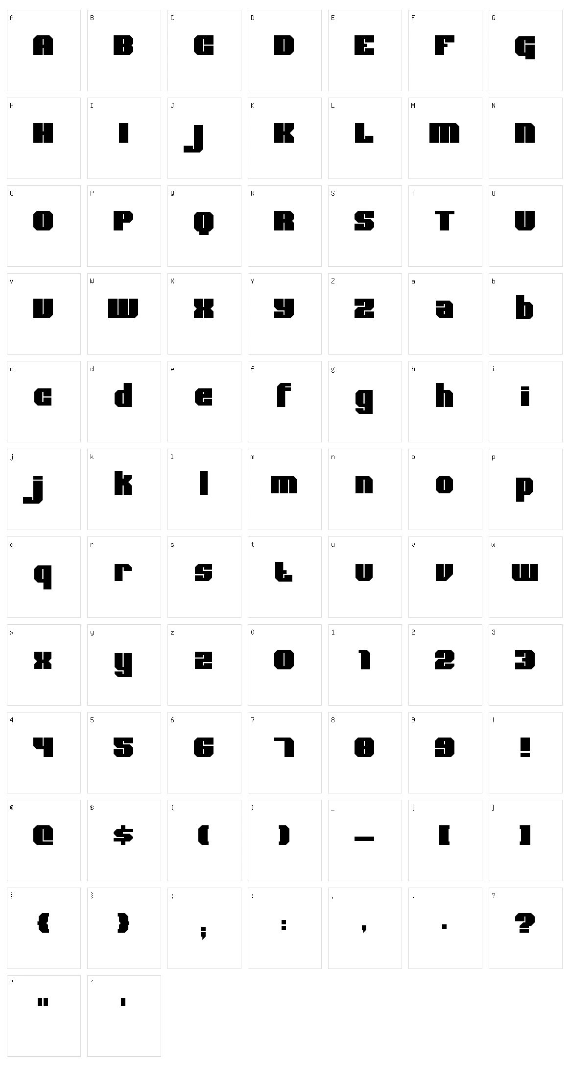 Bold Type Character Set
