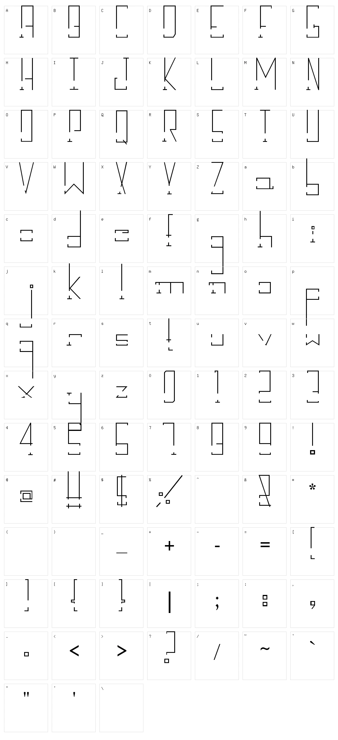 Break Down Character Set