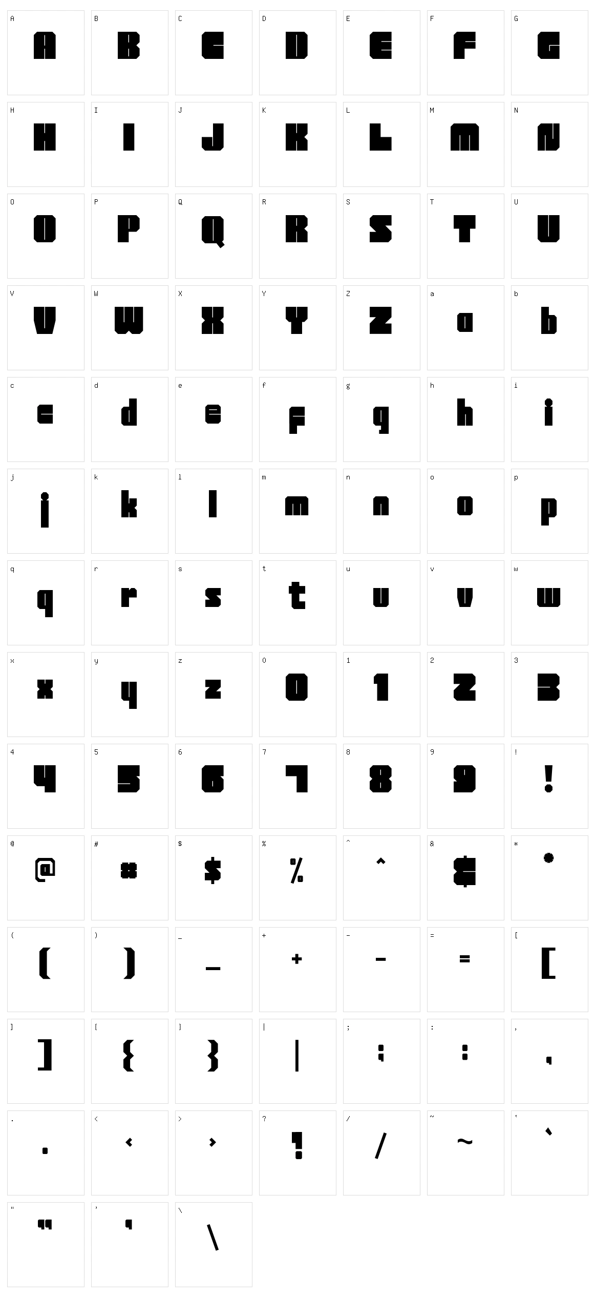Brick Tetris Character Set