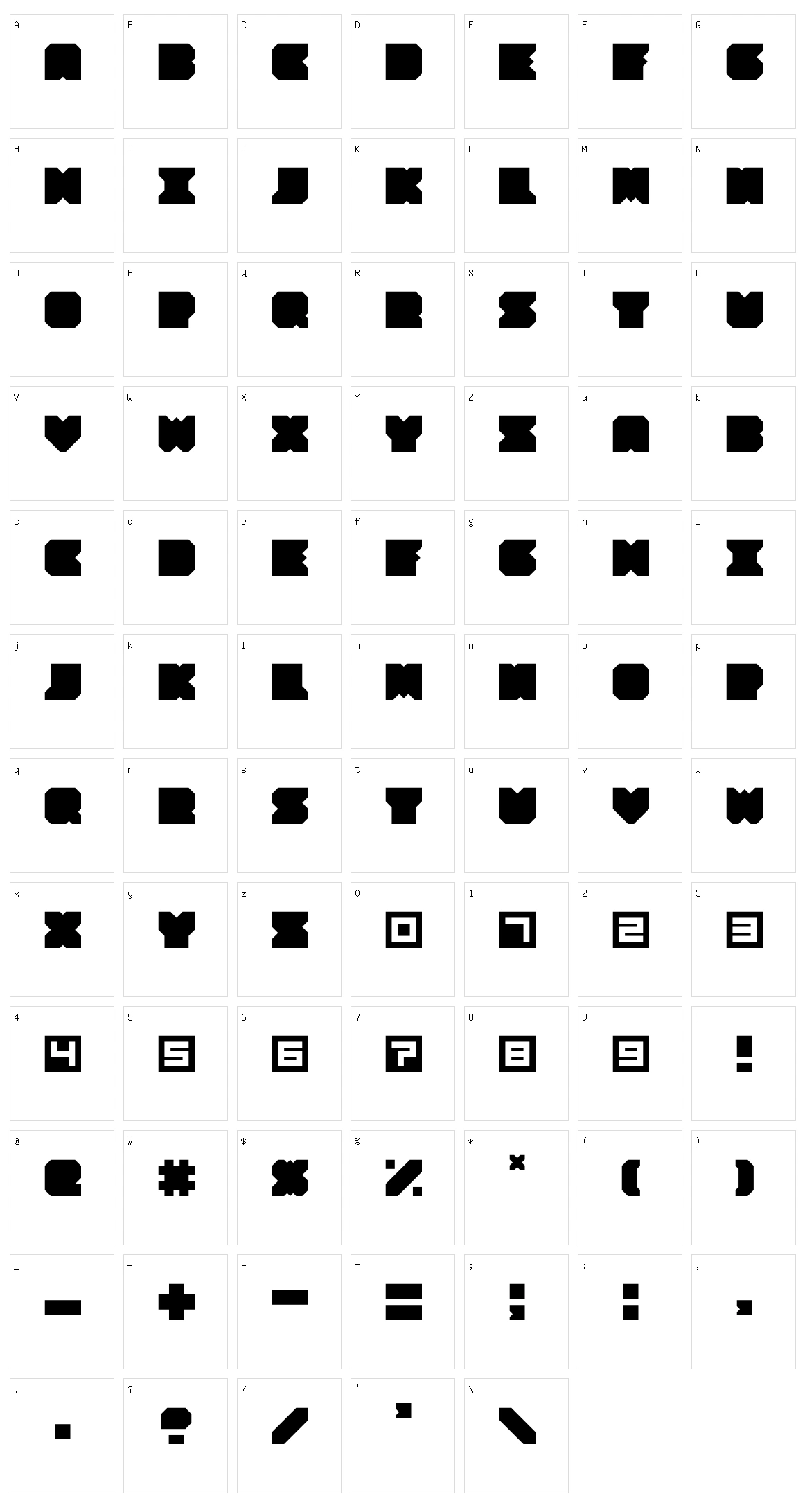 Brutalism Character Set