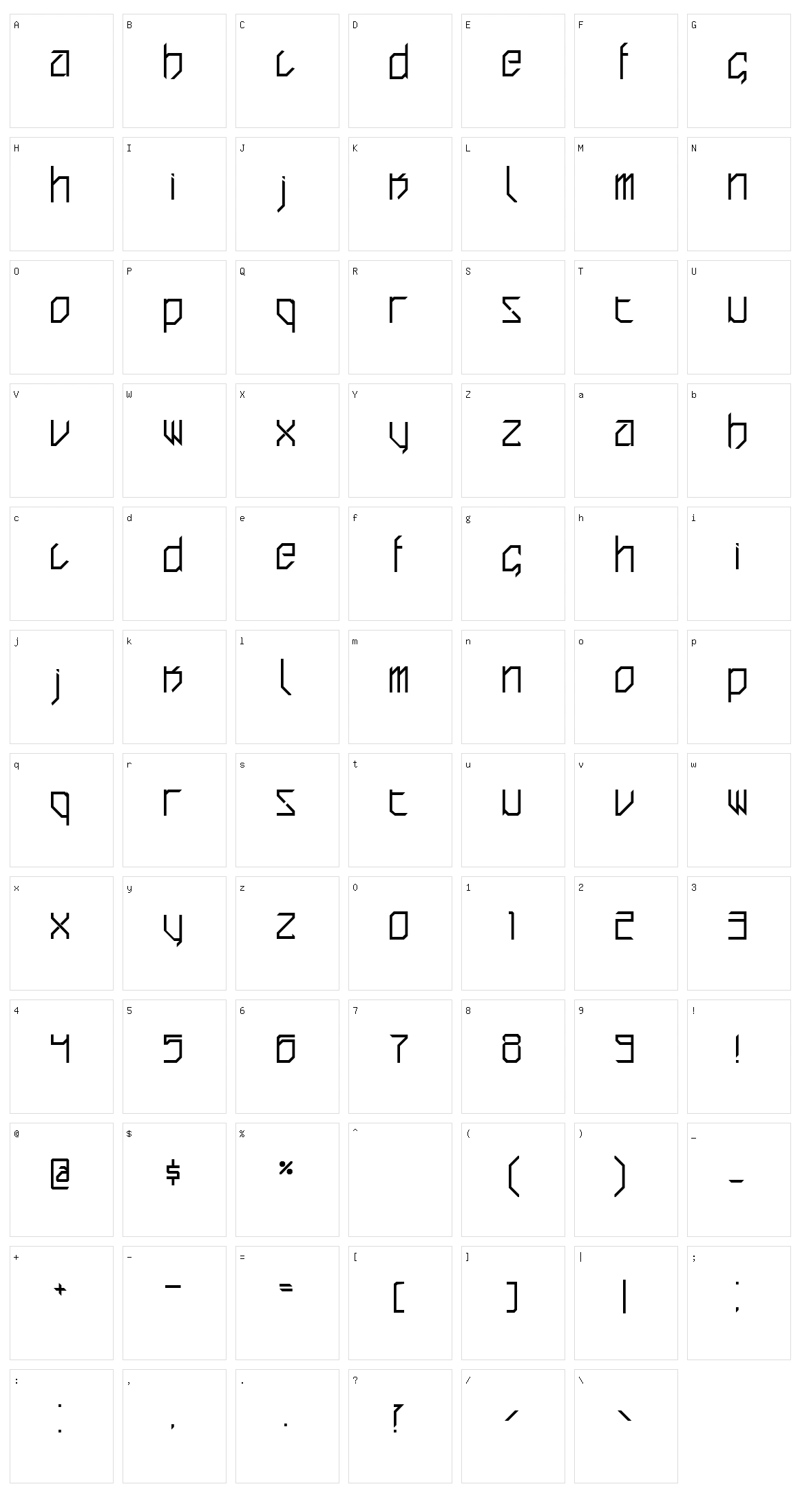 Brutl Character Set