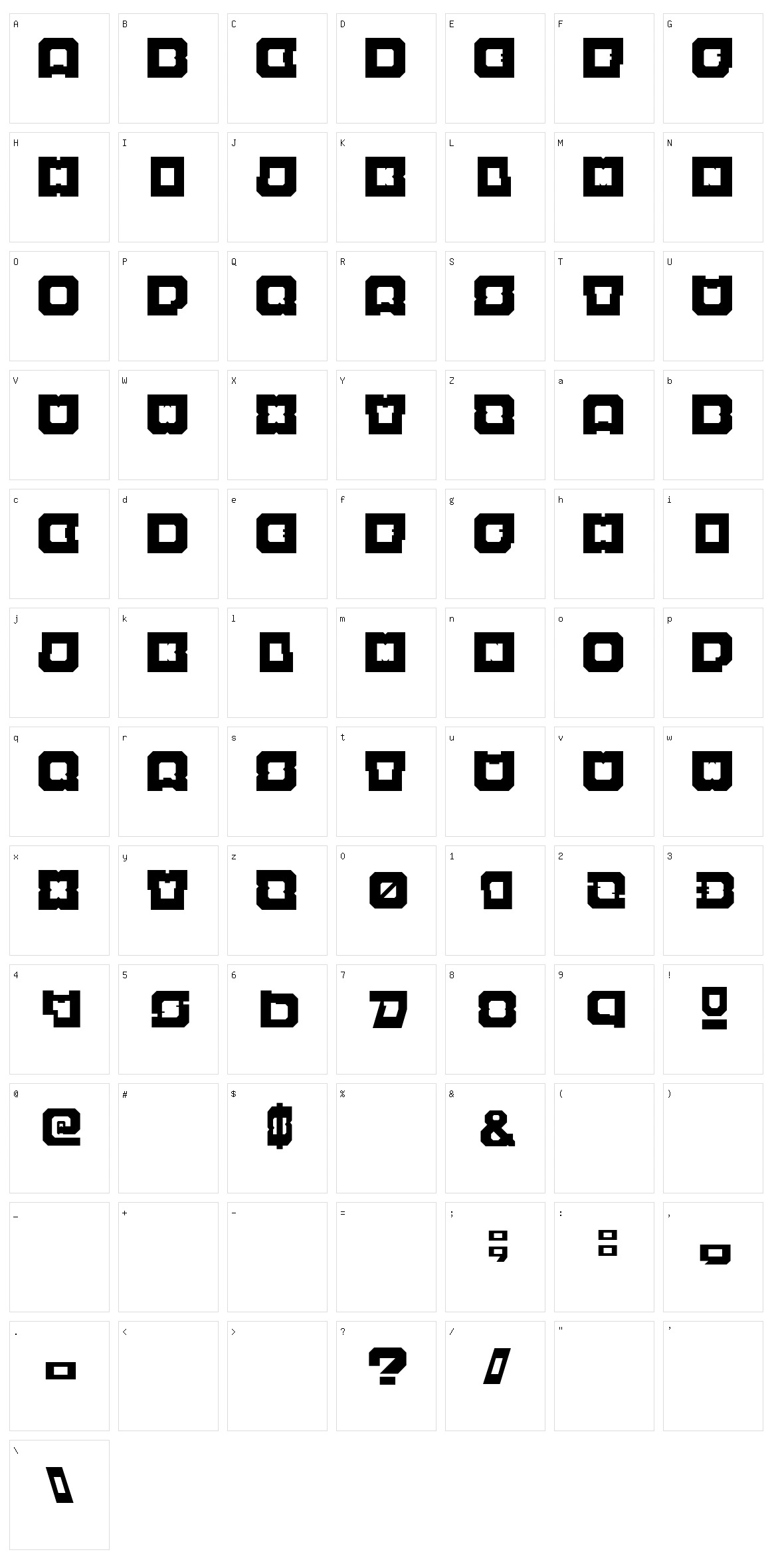 Cell Bloch Character Set