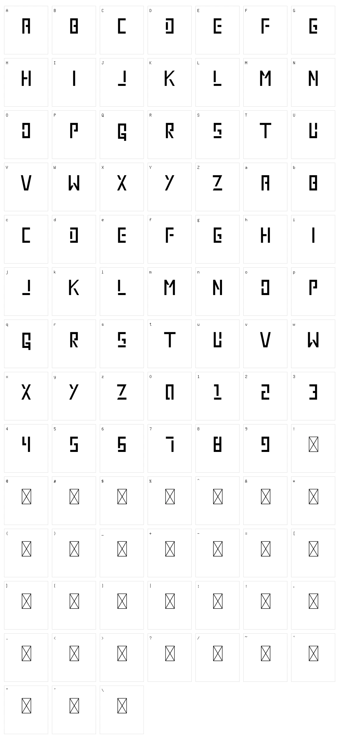 Chainbox Character Set