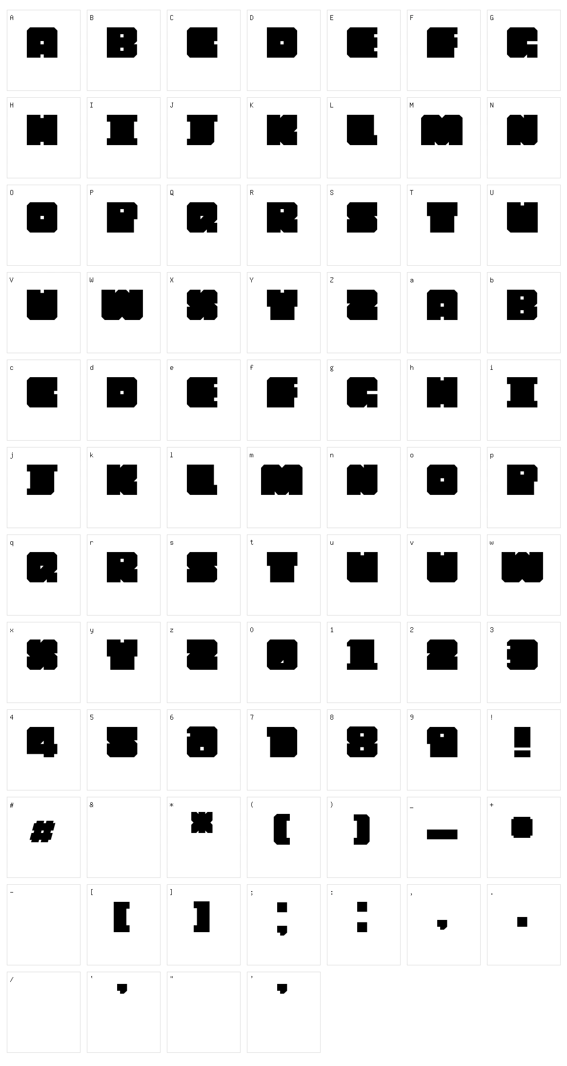 Chipblocked Character Set
