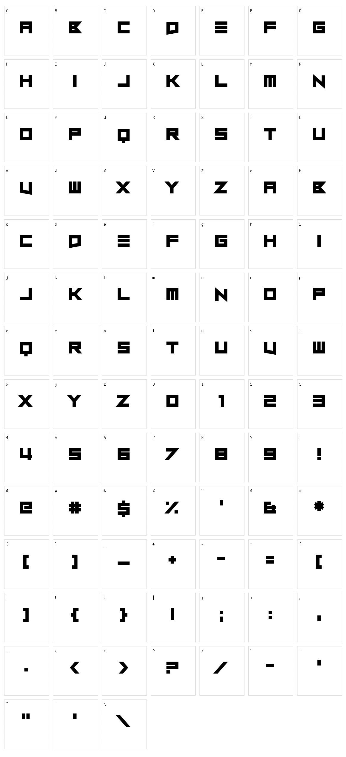 Close and Open Character Set