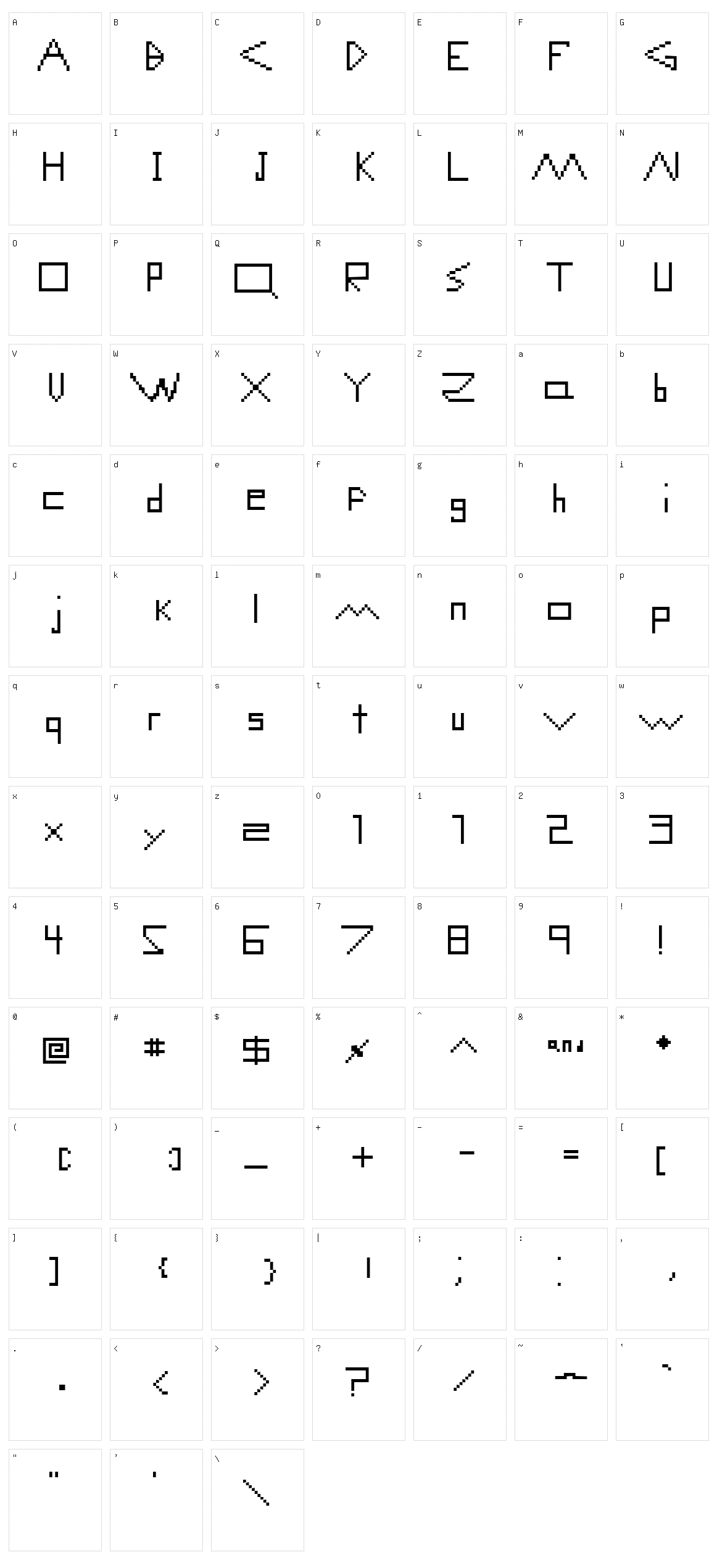 Computer Malfunction Error Character Set