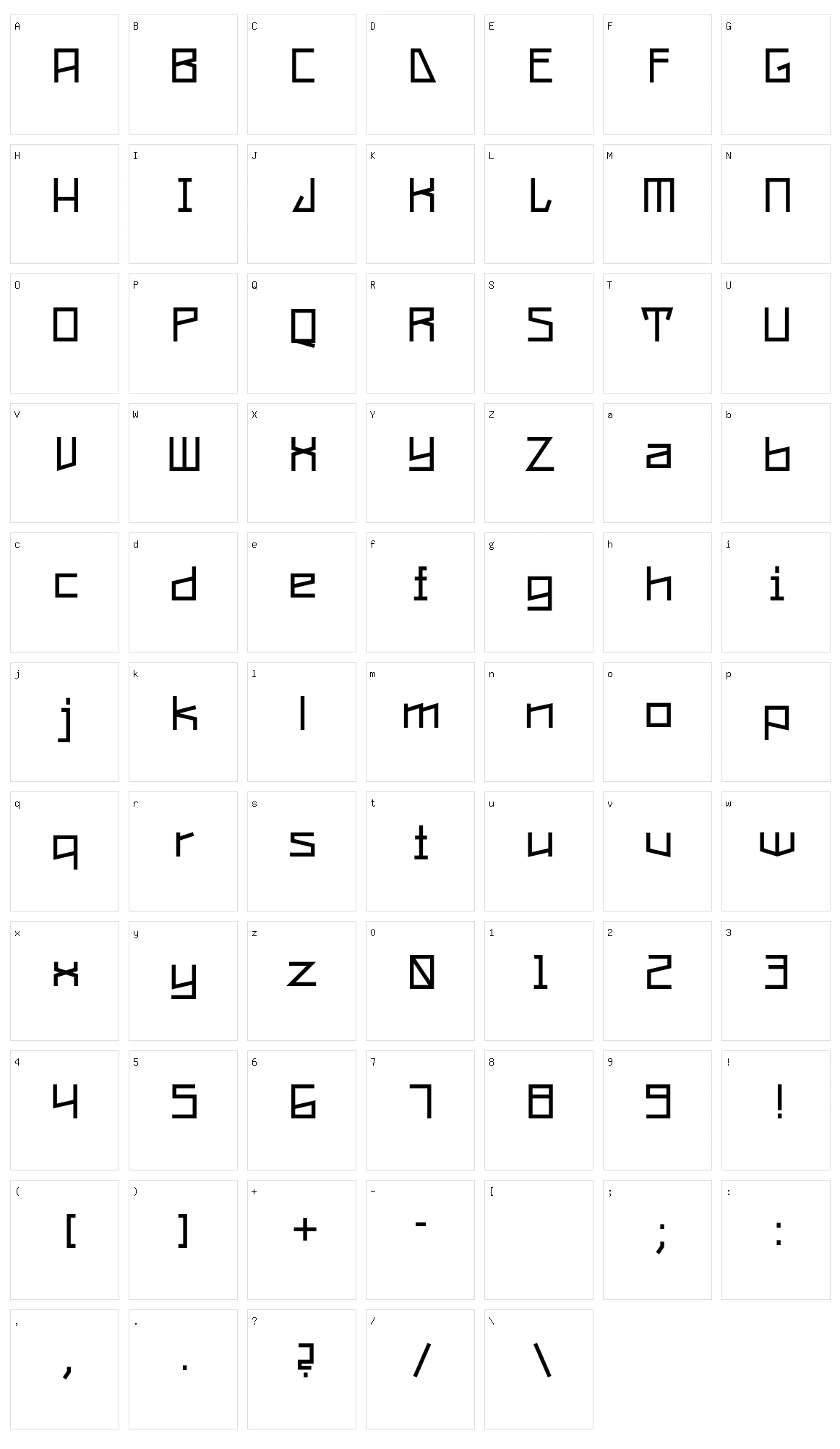 Constructa Character Set