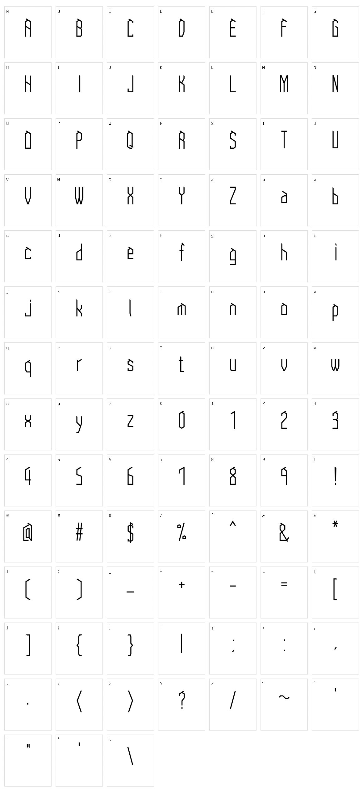 Crooked Character Set