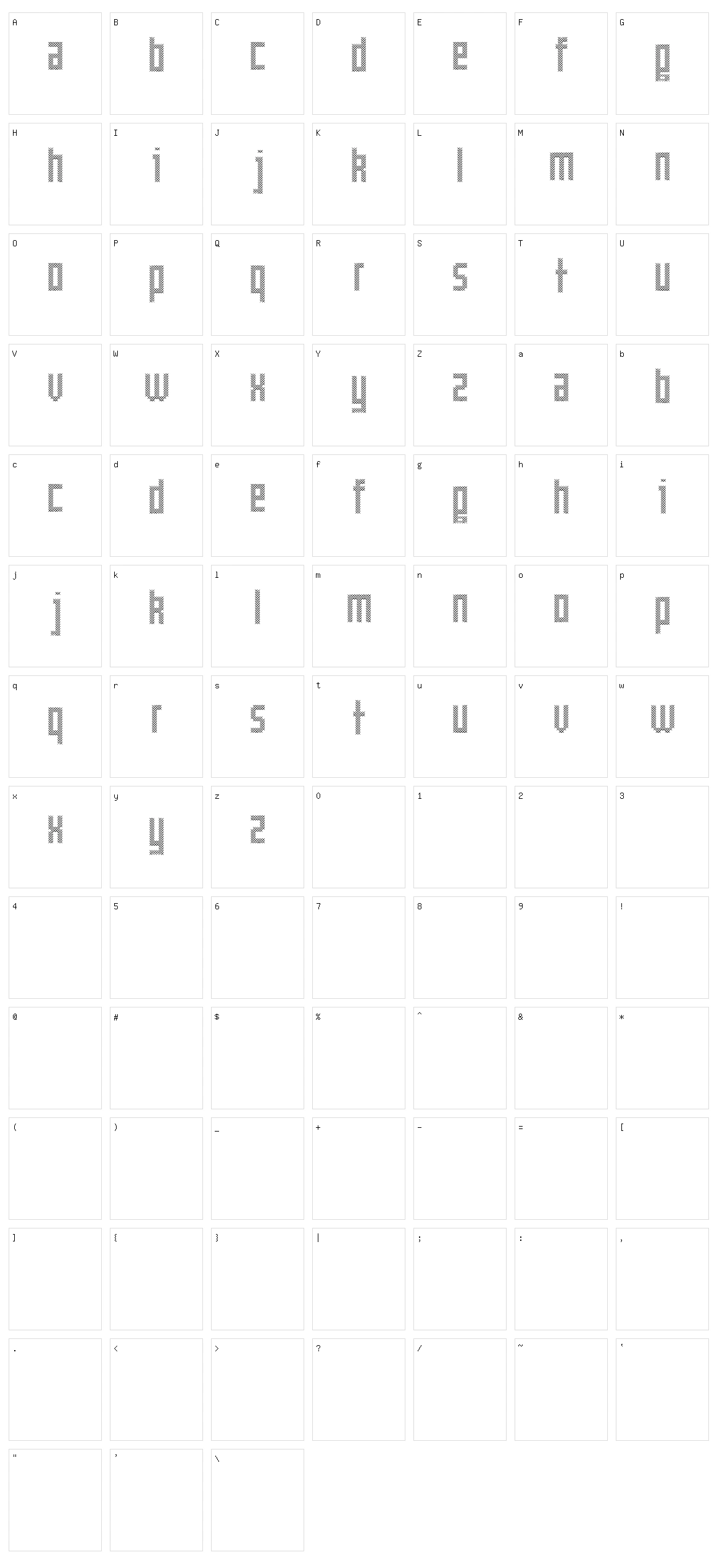 Cross Character Set