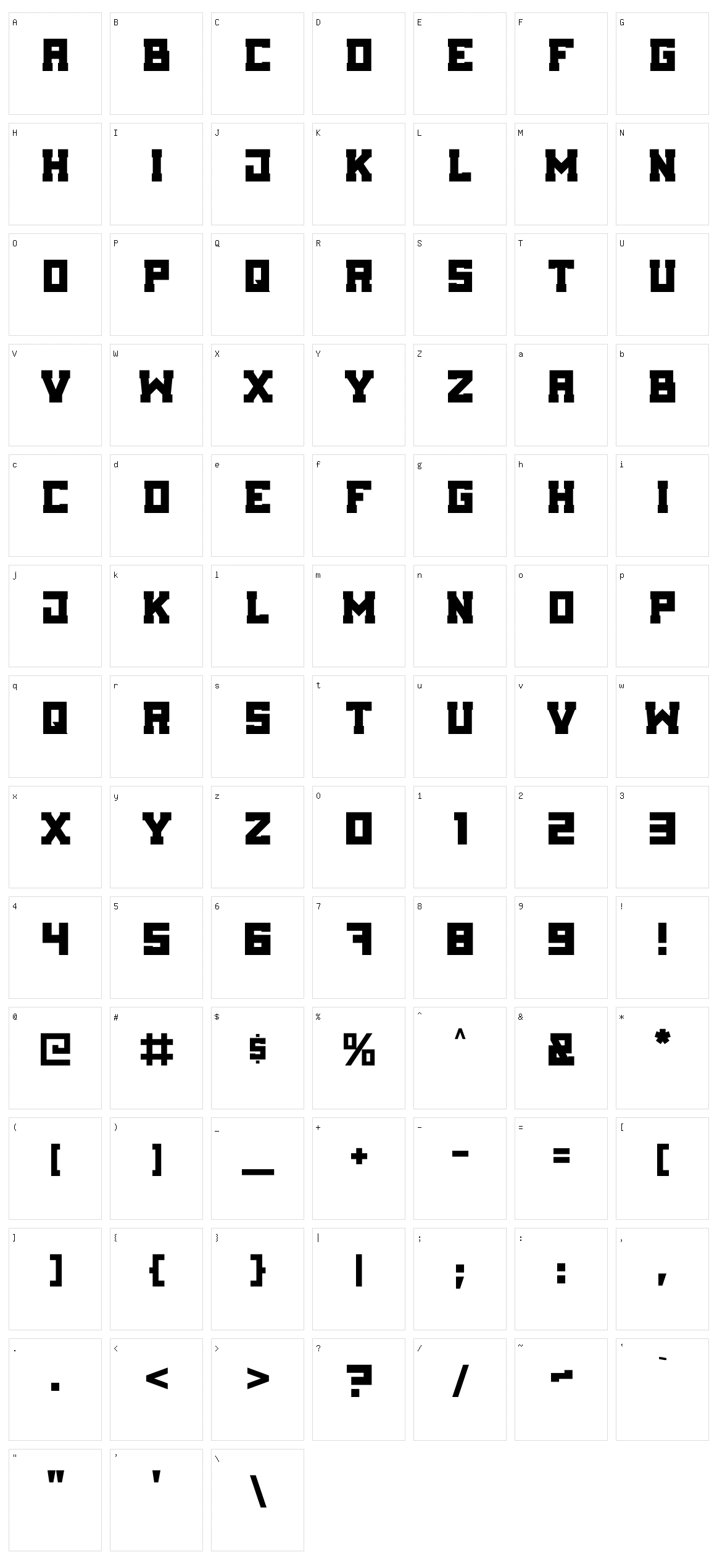 Cuadra Character Set
