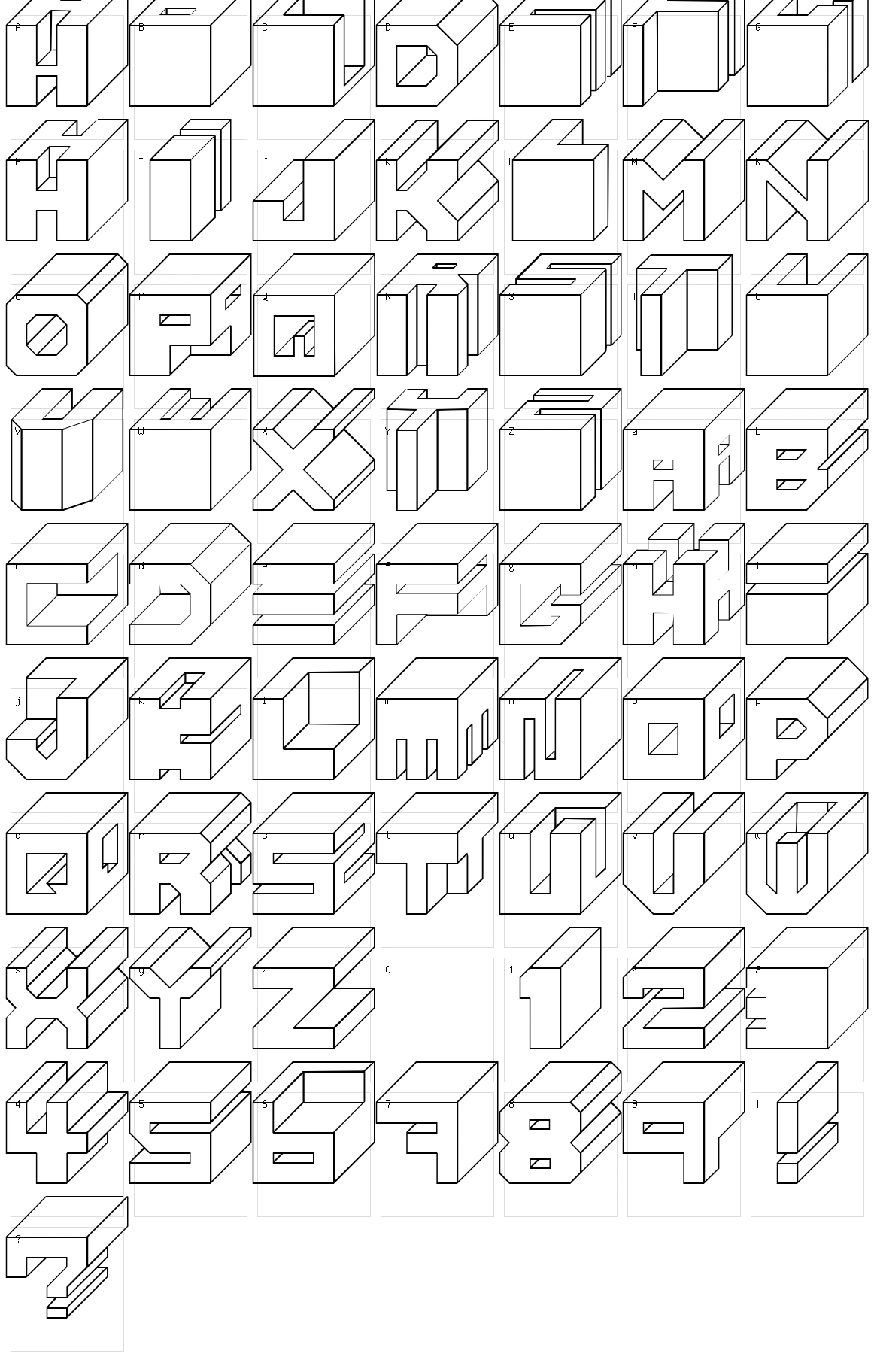 Cube Character Set