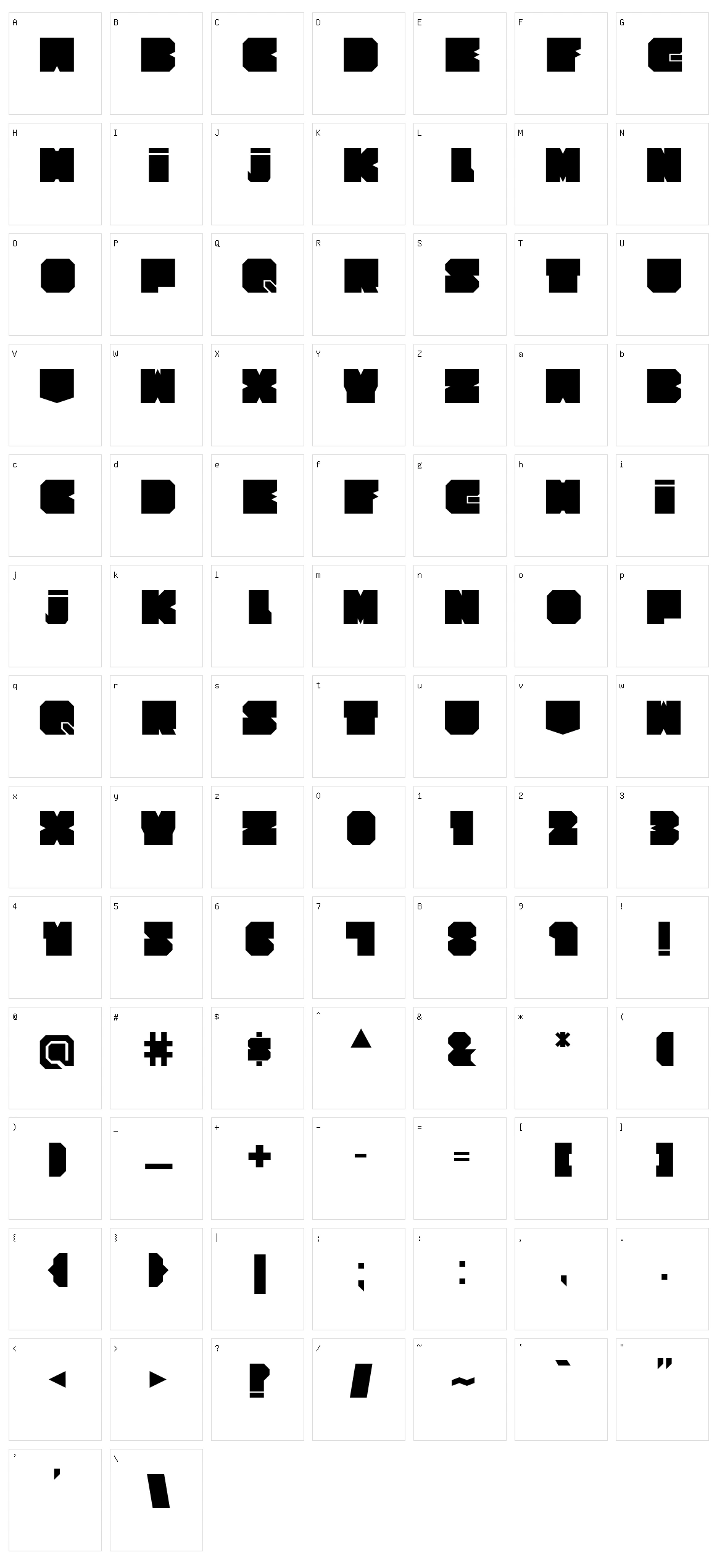 Cubesity Character Set
