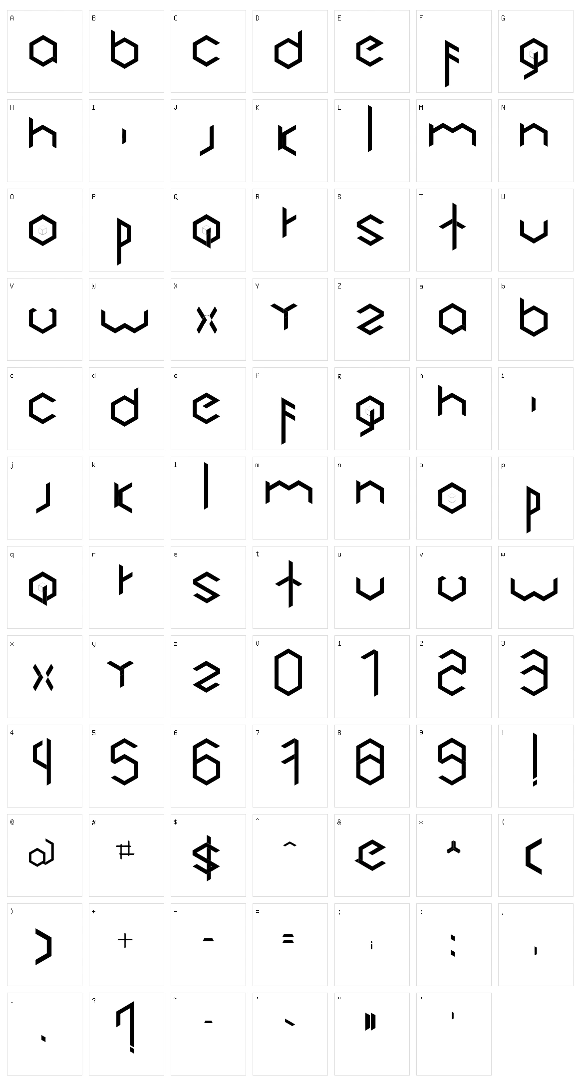 Cubic Character Set