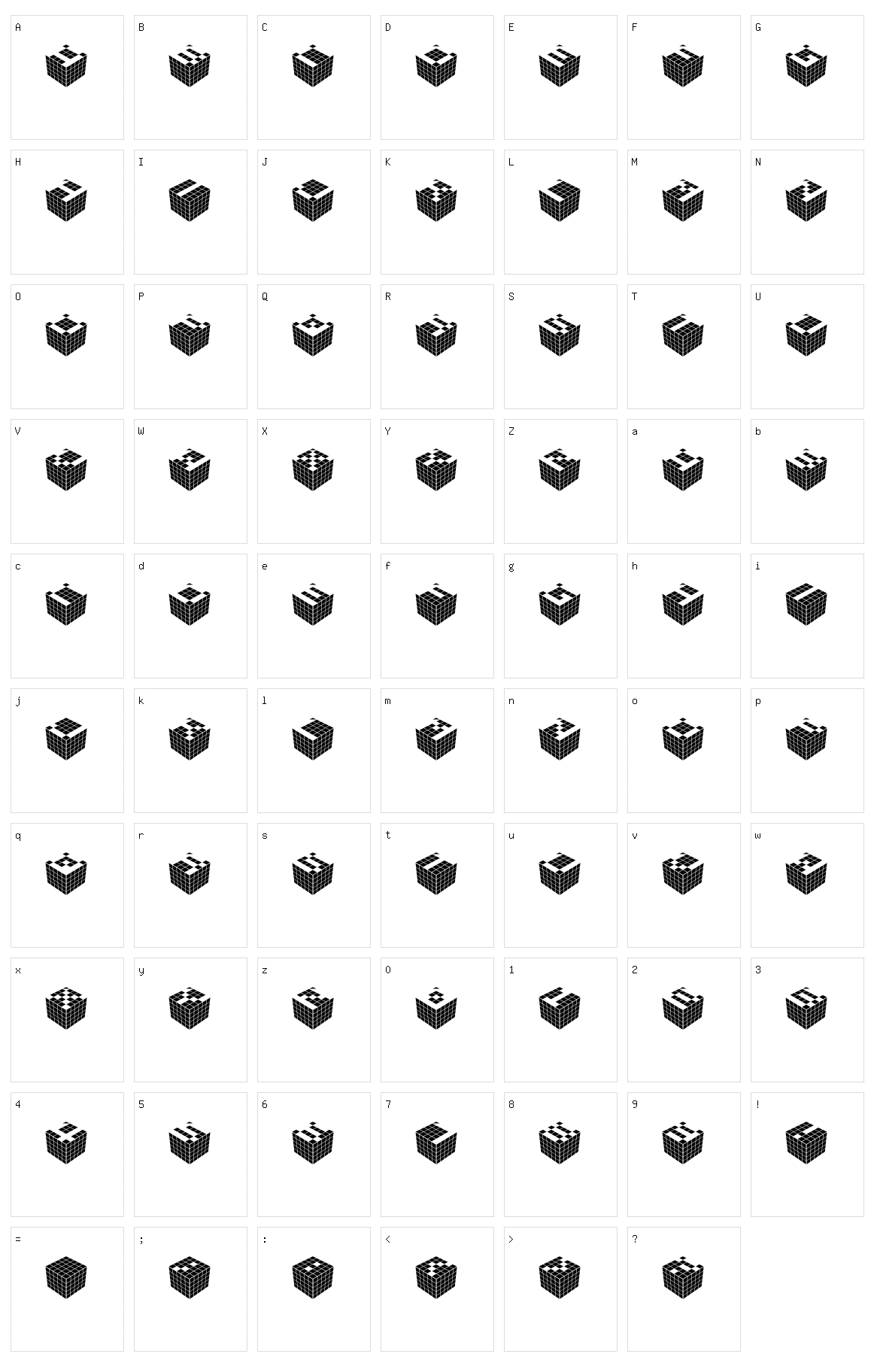 Cubic Dot Character Set