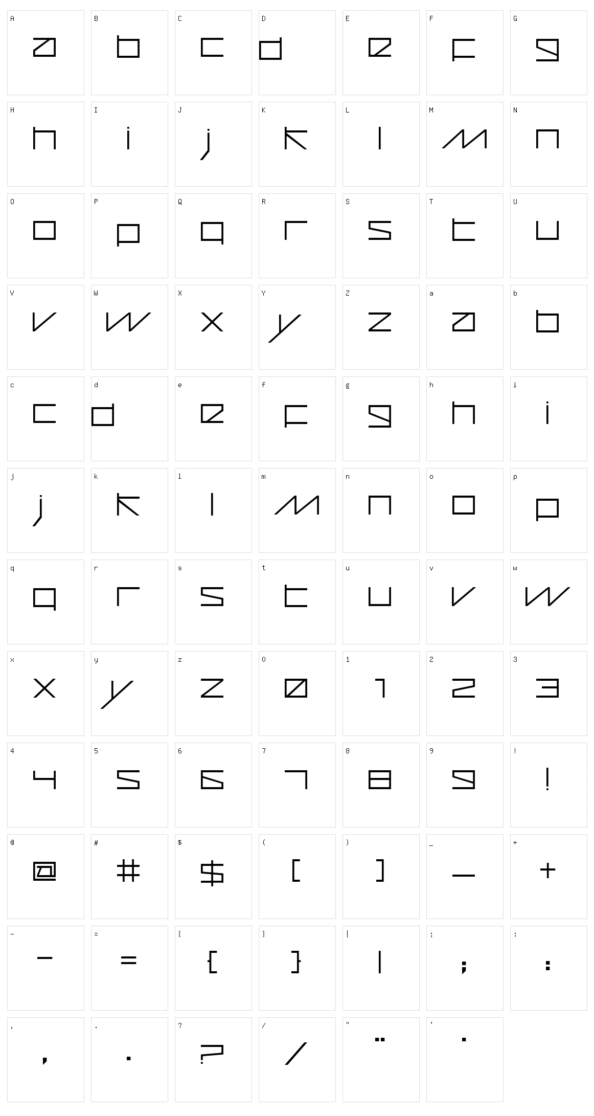 Cubos Character Set