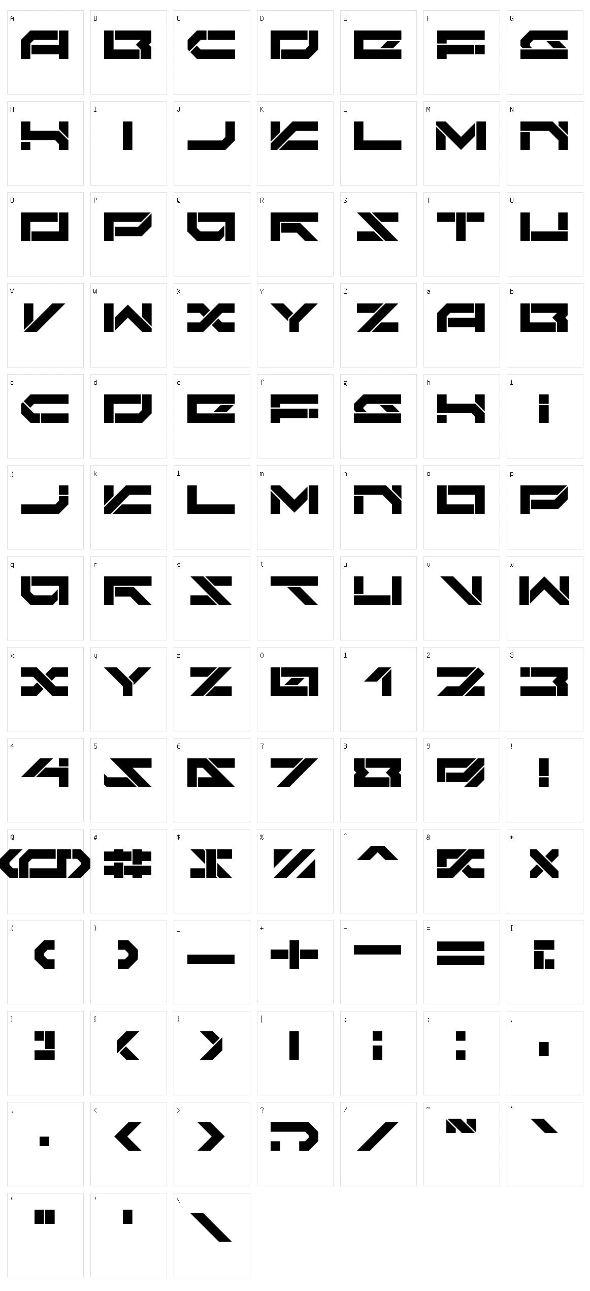 Darktech LDR Character Set