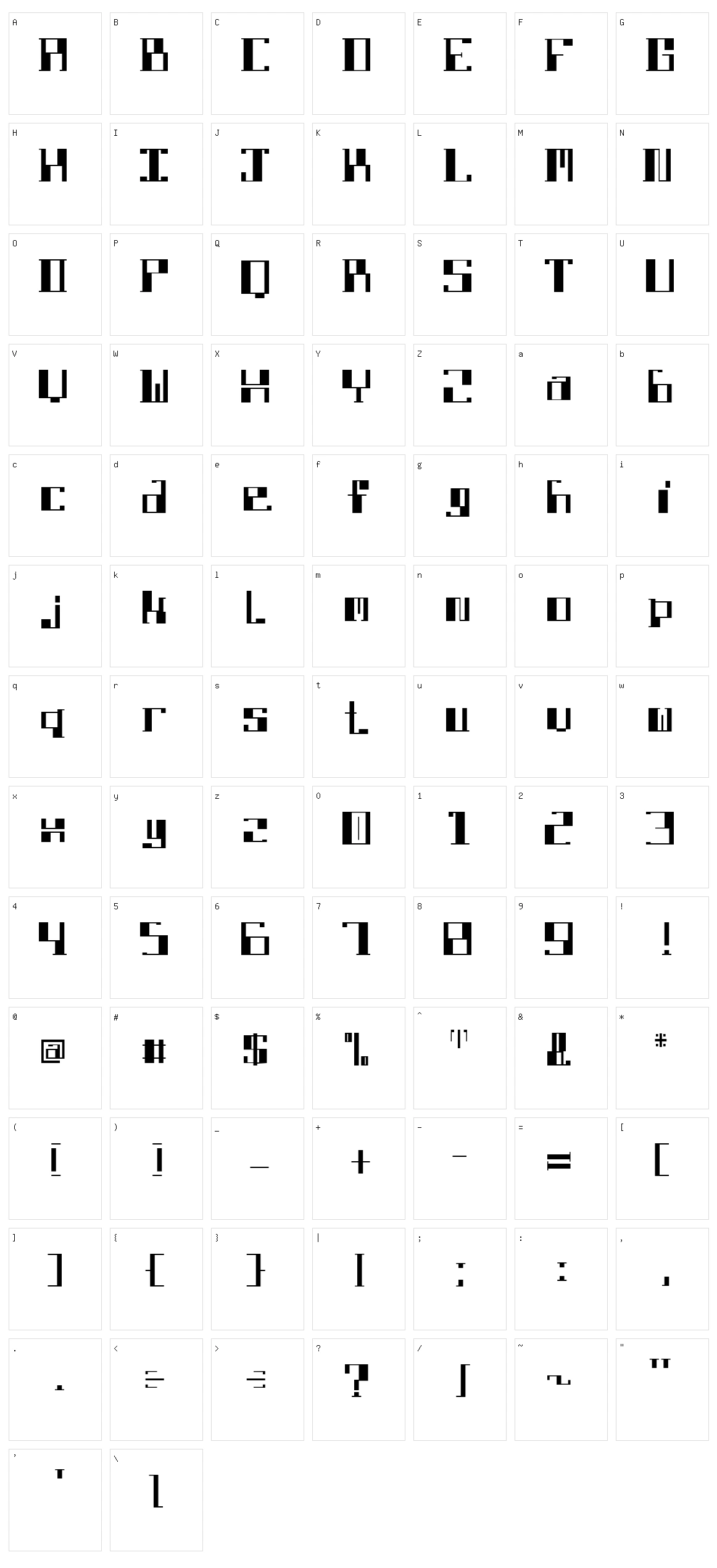 DBE Lithium Character Set